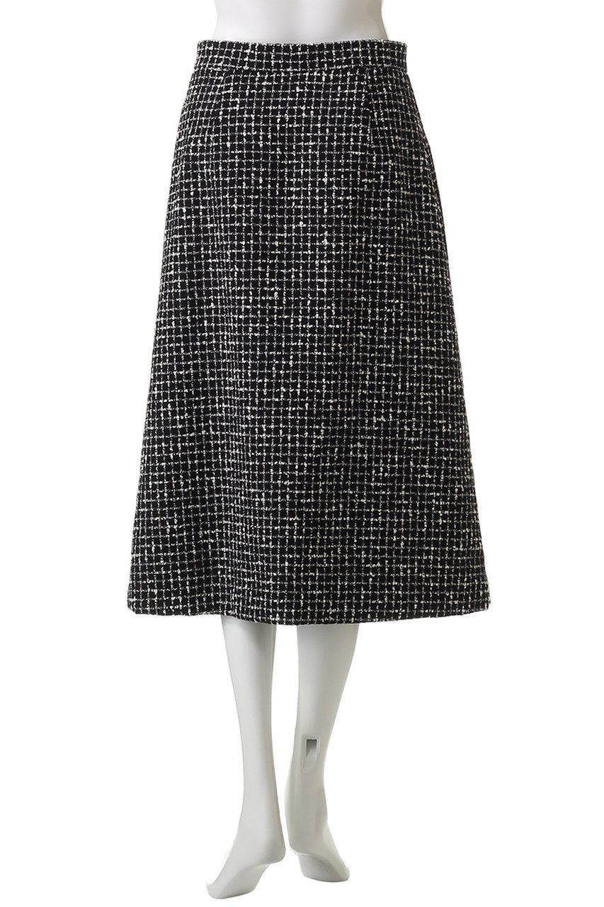 【エムダブリュー/MW】のMONOTONE チェック ツイード スカート 人気、トレンドファッション・服の通販 founy(ファニー) 　ファッション　Fashion　レディースファッション　Fashion for Women　スカート　Skirts　ワンピース　Dresses　おすすめ　Recommended / Our Picks　オケージョン　Occasion Wear　セレモニー　Ceremony　チェック　Check, Plaid, Tartan　チュニック　Tunic, Long Top　ツイード　Twill, Twill Weave　バランス　Balance, Style Balance　フロント　Front, Front Design　モノトーン　Monotone, Black and White　ラグジュアリー　Luxury, Elegant　ロング　Long, Long-Length　other-4|ID: prp329100004901262 ipo3291000000036675855