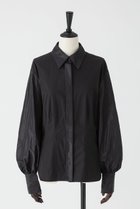 【オーヴィル/EAUVIRE】のタフタスリーブシャツ 人気、トレンドファッション・服の通販 founy(ファニー) ファッション Fashion レディースファッション Fashion for Women トップス・カットソー Cut & Sew Tops シャツ・ブラウス・オフィスカジュアル Elegant Blouses & Button-Ups イタリア Italy カフス Cuff Design コンビ Combo, Combination Style シェイプ Shape, Slim Fit シルク Silk, 100% Silk スリーブ Sleeve, Long Sleeve / Short Sleeve タイプライター Typewriter Fabric, Crisp Cotton タフタ Taffeta, Structured Fabric ロング Long, Long-Length thumbnail ブラック|ID: prp329100004901271 ipo3291000000036675933