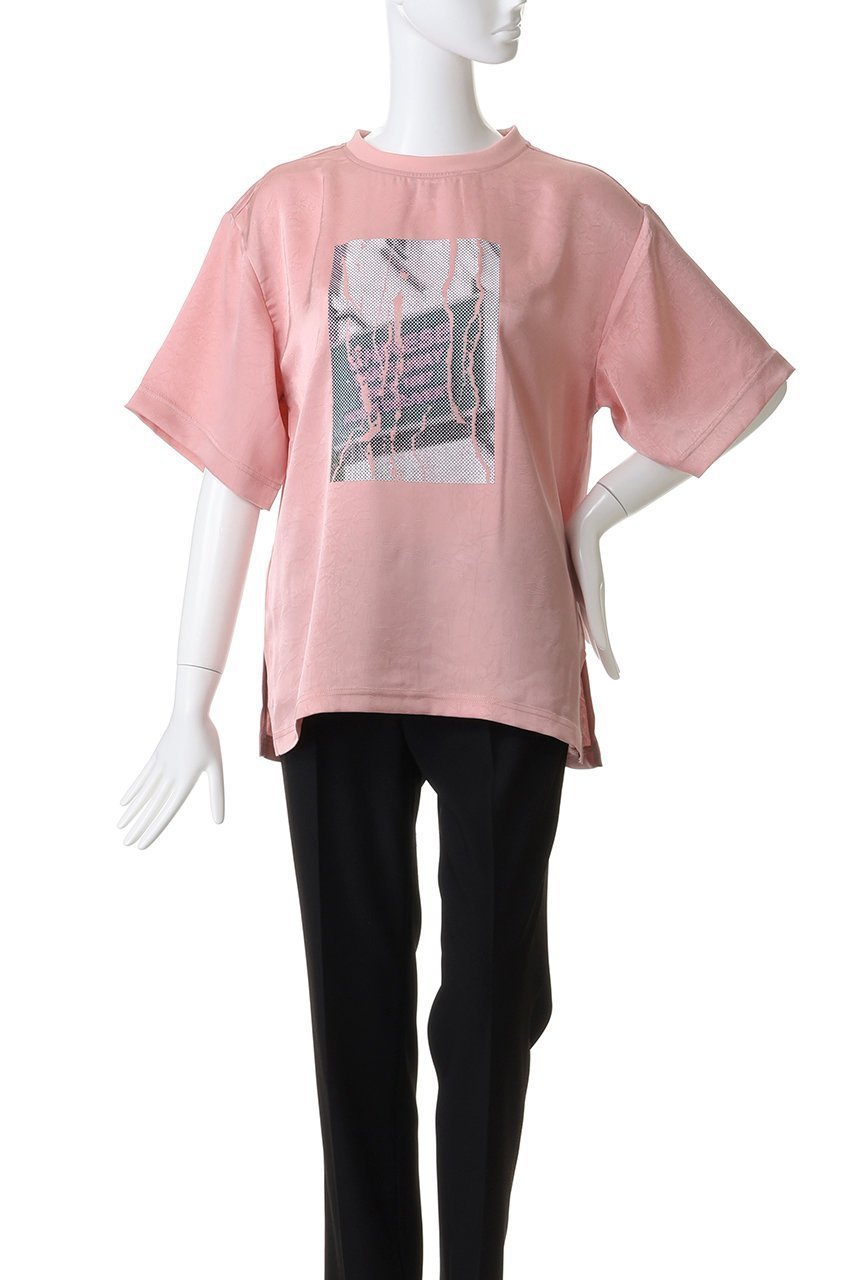 【メゾンスペシャル/MAISON SPECIAL】のDot Photo Print Satin T-Shirt/ドットフォトプリントサテンTシャツ 人気、トレンドファッション・服の通販 founy(ファニー) 　ファッション　Fashion　レディースファッション　Fashion for Women　トップス・カットソー　Cut & Sew Tops　シャツ・ブラウス・オフィスカジュアル　Elegant Blouses & Button-Ups　ロングTシャツ・Tシャツ　Longline T-Shirts & Tees　カットソー・ベーシックTシャツ　Cut-and-Sewn Tops / Stretch Tees & Basics　サテン　Satin, Glossy Fabric　ショート　Short, Short Length　スリーブ　Sleeve, Long Sleeve / Short Sleeve　ドット　Polka Dot, Dot Pattern　プリント　Print, Printed Pattern　other-2|ID: prp329100004901286 ipo3291000000036676054
