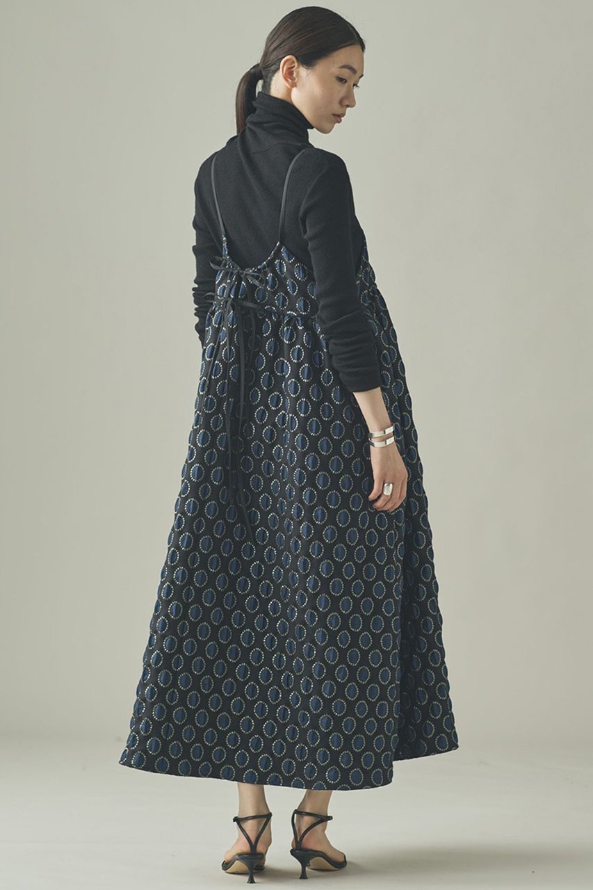 【カレンソロジー/Curensology】の〈C.S.G〉サークルドットワンピース 人気、トレンドファッション・服の通販 founy(ファニー) 　ファッション　Fashion　レディースファッション　Fashion for Women　ワンピース　Dresses　チュニック　Tunic Tops & Dresses　キャミソール　Camisole, Spaghetti Strap Top　キャミワンピース　Cami Dress, Slip Dress　ジャカード／ジャガード　Jacquard, Woven Pattern　タートルネック　Turtleneck, High Neck　チュニック　Tunic, Long Top　ドット　Polka Dot, Dot Pattern　フランス　France, French　ロング　Long, Long-Length　エレガント 上品　Elegant　other-4|ID: prp329100004901313 ipo3291000000036676376