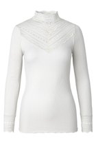 【ロサムンド/ROSEMUNDE】のレースモックネックトップス ロングスリーブ シルクコットン 人気、トレンドファッション・服の通販 founy(ファニー) ファッション Fashion レディースファッション Fashion for Women トップス・カットソー Cut & Sew Tops シャツ・ブラウス・オフィスカジュアル Elegant Blouses & Button-Ups ロングTシャツ・Tシャツ Longline T-Shirts & Tees カットソー・ベーシックTシャツ Cut-and-Sewn Tops / Stretch Tees & Basics シルク Silk, 100% Silk スリーブ Sleeve, Long Sleeve / Short Sleeve フィット Fit, Slim Fit フェミニン Feminine, Girly ホールガーメント WholeGarment, Seamless Knit ラグジュアリー Luxury, Elegant レース Lace, Lace Fabric ロング Long, Long-Length 冬 Winter / This Winter 夏 Summer thumbnail ニューホワイト|ID: prp329100004901327 ipo3291000000036676512