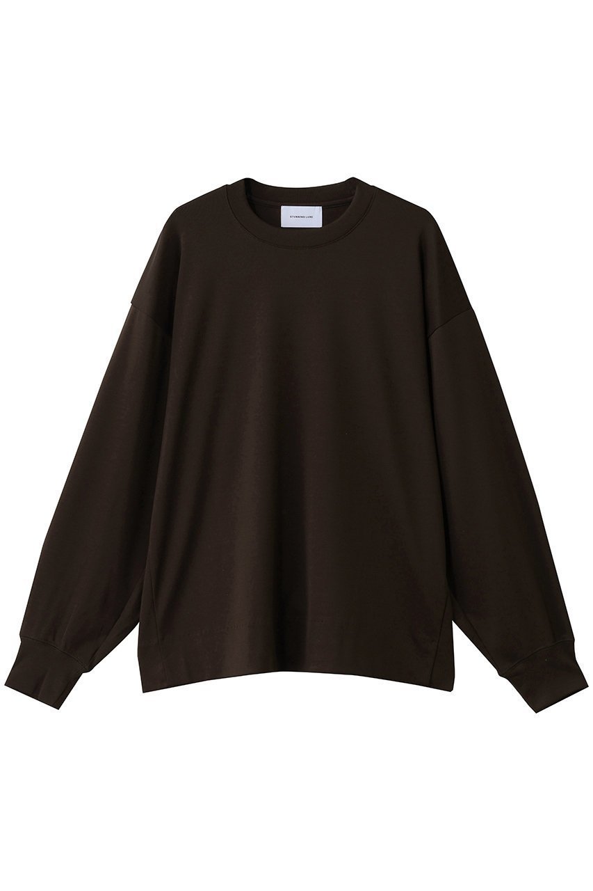 【スタニングルアー/STUNNING LURE】のスムースボクシープルオーバー インテリア・キッズ・メンズ・レディースファッション・服の通販 founy(ファニー) 　ファッション　Fashion　レディースファッション　Fashion for Women　トップス・カットソー　Cut & Sew Tops　シャツ・ブラウス・オフィスカジュアル　Elegant Blouses & Button-Ups　ロングTシャツ・Tシャツ　Longline T-Shirts & Tees　カジュアルプルオーバー・ニットトップス　Pullovers & Knit Tops / Casual Pullovers　カットソー・ベーシックTシャツ　Cut-and-Sewn Tops / Stretch Tees & Basics　スリーブ　Sleeve, Long Sleeve / Short Sleeve　ロング　Long, Long-Length　エレガント 上品　Elegant　ダークブラウン|ID: prp329100004901334 ipo3291000000036676629