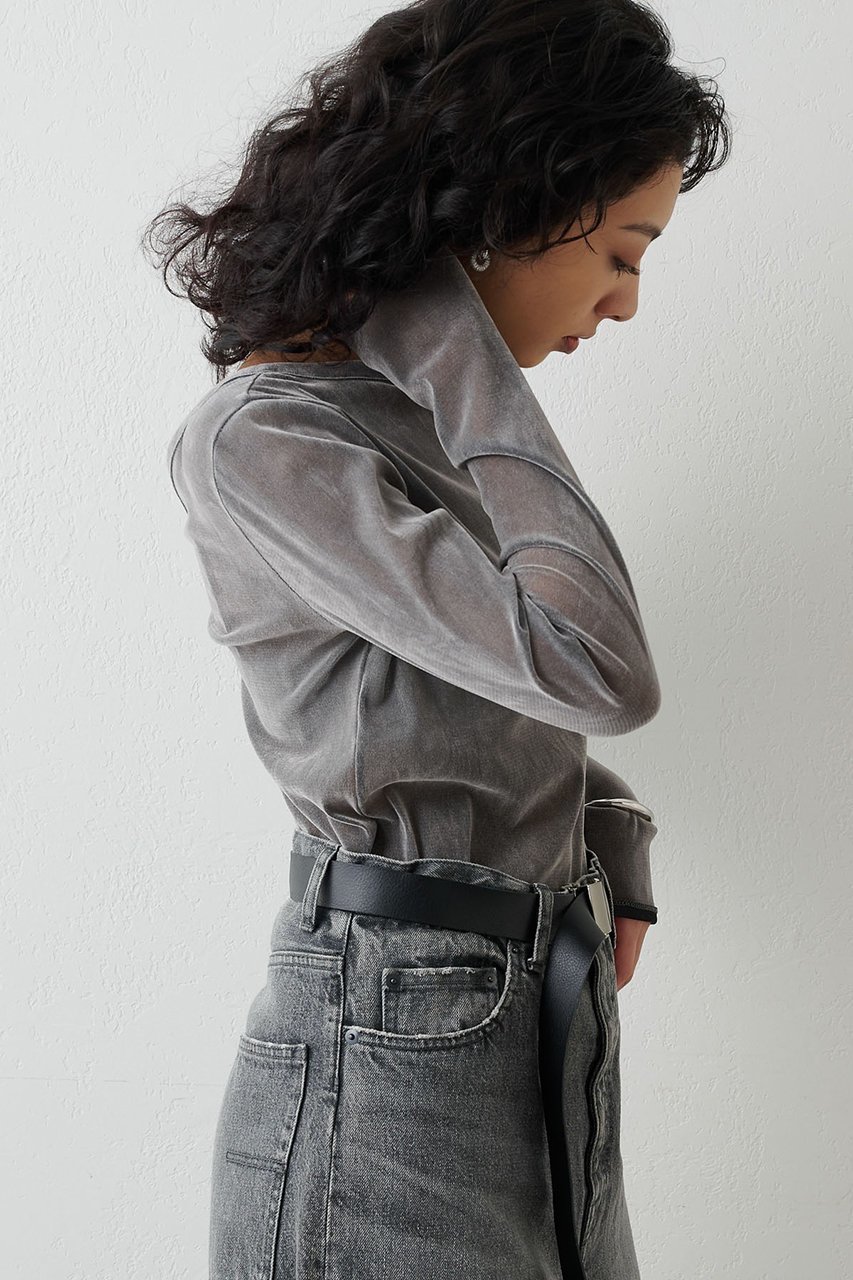 【ウィムガゼット/Whim Gazette】のフロッキーバックシャンカットソー 人気、トレンドファッション・服の通販 founy(ファニー) 　ファッション　Fashion　レディースファッション　Fashion for Women　トップス・カットソー　Cut & Sew Tops　シャツ・ブラウス・オフィスカジュアル　Elegant Blouses & Button-Ups　ロングTシャツ・Tシャツ　Longline T-Shirts & Tees　カットソー・ベーシックTシャツ　Cut-and-Sewn Tops / Stretch Tees & Basics　インナー　Innerwear　カッティング　Cutting Detail　ジャケット　Jacket, Outerwear　スリーブ　Sleeve, Long Sleeve / Short Sleeve　チュール　Tulip, Tulip Motif　人気　Popular, Best Seller　フェミニン　Feminine, Girly　プリント　Print, Printed Pattern　ロング　Long, Long-Length　エレガント 上品　Elegant　other-5|ID: prp329100004901344 ipo3291000000036710850