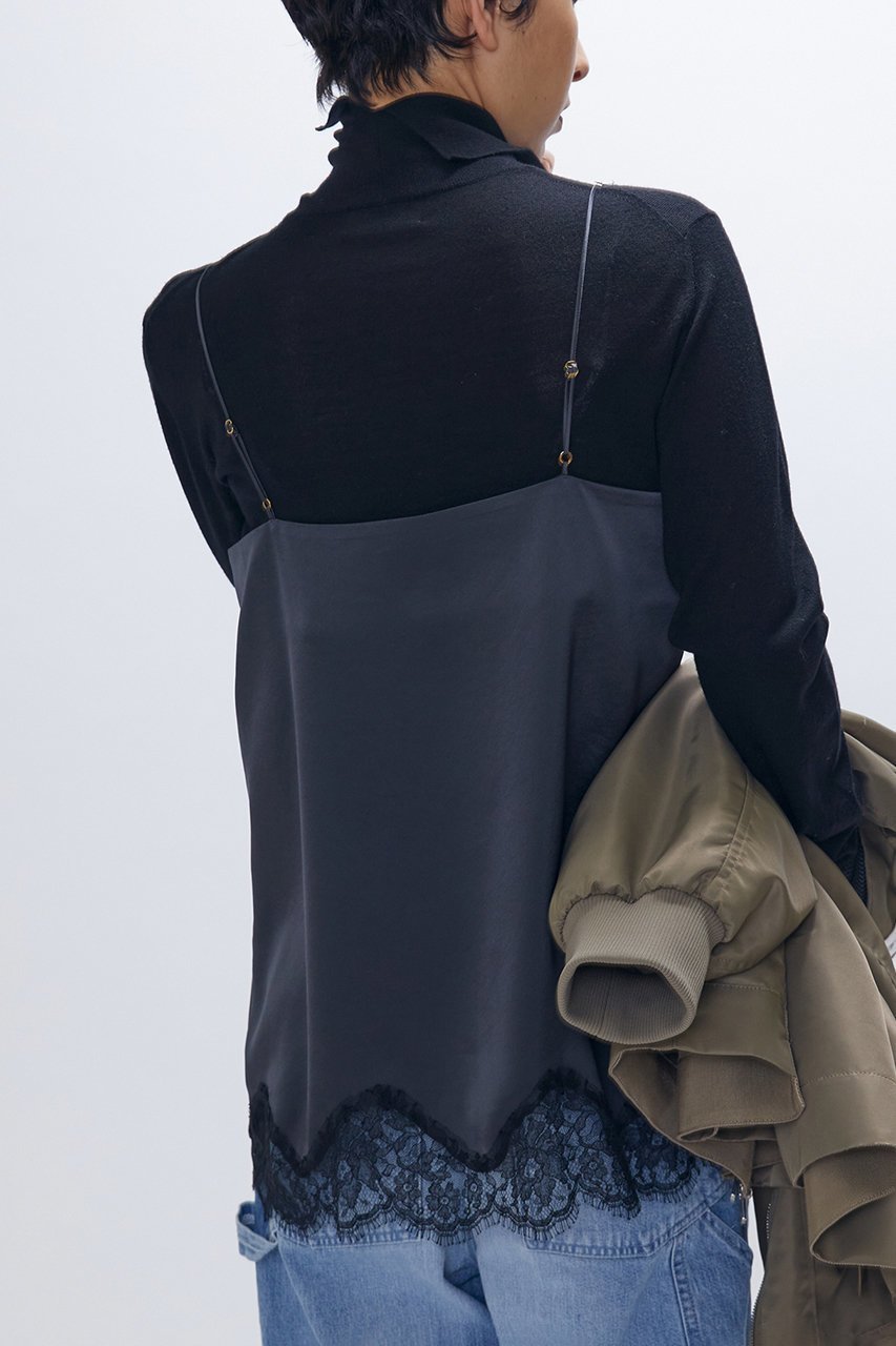 【プルミエ アロンディスモン/1er Arrondissement】のレースサテンキャミソール 人気、トレンドファッション・服の通販 founy(ファニー) 　ファッション　Fashion　レディースファッション　Fashion for Women　トップス・カットソー　Cut & Sew Tops　キャミソール&ノースリーブ　Camisoles & Sleeveless Tops　シャツ・ブラウス・オフィスカジュアル　Elegant Blouses & Button-Ups　ロングTシャツ・Tシャツ　Longline T-Shirts & Tees　カットソー・ベーシックTシャツ　Cut-and-Sewn Tops / Stretch Tees & Basics　エレガント 上品　Elegant　キャミソール　Camisole, Spaghetti Strap Top　サテン　Satin, Glossy Fabric　シルク　Silk, 100% Silk　タンク　Tank Top, Sleeveless Top　フランス　France, French　レース　Lace, Lace Fabric　other-8|ID: prp329100004901348 ipo3291000000036676758