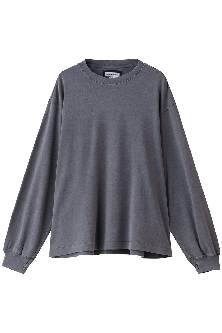 【メゾンスペシャル/MAISON SPECIAL】の【UNISEX】加工スムースロンTEE インテリア・キッズ・メンズ・レディースファッション・服の通販 founy(ファニー) 　ファッション　Fashion　レディースファッション　Fashion for Women　トップス・カットソー　Cut & Sew Tops　シャツ・ブラウス・オフィスカジュアル　Elegant Blouses & Button-Ups　ロングTシャツ・Tシャツ　Longline T-Shirts & Tees　カットソー・ベーシックTシャツ　Cut-and-Sewn Tops / Stretch Tees & Basics　ユニセックス　Unisex, Genderless　シンプル　Simple, Minimal　スリーブ　Sleeve, Long Sleeve / Short Sleeve　ロング　Long, Long-Length　長袖　Long Sleeve, Full Sleeve　BLU(ブルー)|ID: prp329100004901375 ipo3291000000036677026