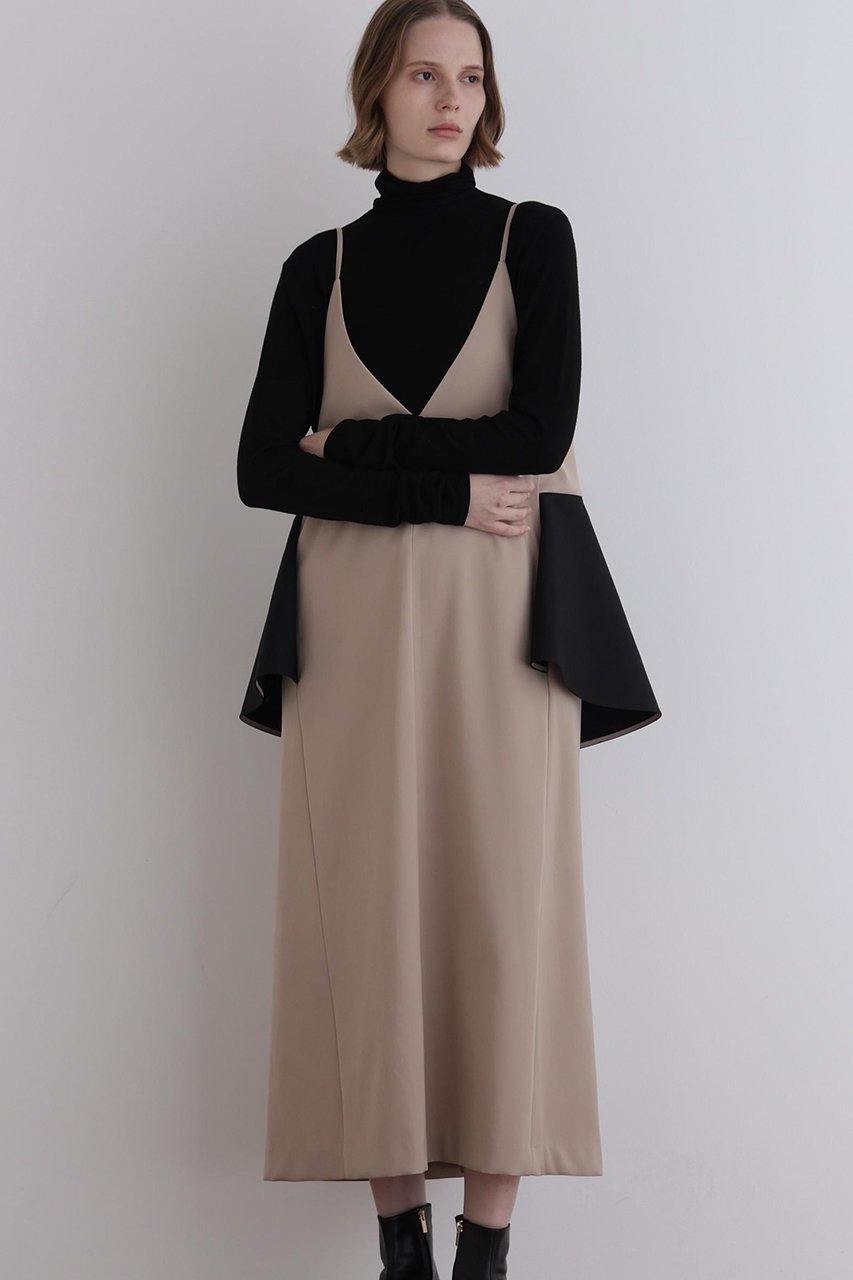 【ル フィル/LE PHIL】のライトダブルクロスペプラムキャミワンピース 人気、トレンドファッション・服の通販 founy(ファニー) 　ファッション　Fashion　レディースファッション　Fashion for Women　ワンピース　Dresses　キャミソールワンピース　Camisole Dresses　チュニック　Tunic Tops & Dresses　ジャケット　Jacket, Outerwear　スタンダード　Standard, Basic　チュニック　Tunic, Long Top　フェミニン　Feminine, Girly　ペプラム　Peplum, Flared Hem　エレガント 上品　Elegant　冬　Winter / This Winter　other-2|ID: prp329100004901425 ipo3291000000036711036