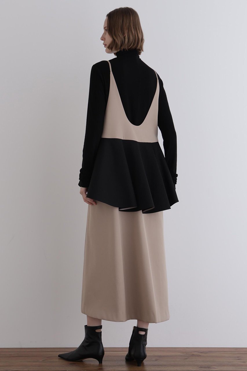 【ル フィル/LE PHIL】のライトダブルクロスペプラムキャミワンピース 人気、トレンドファッション・服の通販 founy(ファニー) 　ファッション　Fashion　レディースファッション　Fashion for Women　ワンピース　Dresses　キャミソールワンピース　Camisole Dresses　チュニック　Tunic Tops & Dresses　ジャケット　Jacket, Outerwear　スタンダード　Standard, Basic　チュニック　Tunic, Long Top　フェミニン　Feminine, Girly　ペプラム　Peplum, Flared Hem　エレガント 上品　Elegant　冬　Winter / This Winter　other-5|ID: prp329100004901425 ipo3291000000036711040