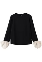 【アルアバイル/allureville】の【LOULOU WILLOUGHBY】ダブルクロス袖リボンブラウス 人気、トレンドファッション・服の通販 founy(ファニー) ファッション Fashion レディースファッション Fashion for Women トップス・カットソー Cut & Sew Tops シャツ・ブラウス・オフィスカジュアル Elegant Blouses & Button-Ups シンプル Simple, Minimal スリーブ Sleeve, Long Sleeve / Short Sleeve ダブル Double, Double-Breasted バランス Balance, Style Balance リボン Ribbon, Bow ロング Long, Long-Length エレガント 上品 Elegant thumbnail ブラック系|ID: prp329100004901431 ipo3291000000036677655