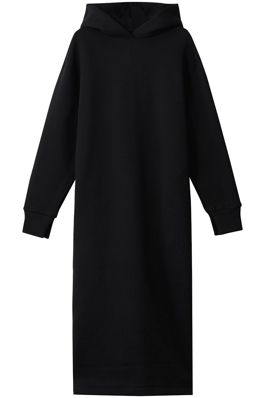 【スリー ドッツ/three dots】のスリークテリー フーデッドドレス インテリア・キッズ・メンズ・レディースファッション・服の通販 founy(ファニー) 　ファッション　Fashion　レディースファッション　Fashion for Women　ワンピース　Dresses　フォーマル・パーティードレス・結婚式用ドレス　Elegant & Casual Dresses　チュニック　Tunic Tops & Dresses　チュニック　Tunic, Long Top　モダン　Modern, Contemporary　リラックス　Relax, Relaxed Fit　ロング　Long, Long-Length　エレガント 上品　Elegant　ブラック|ID: prp329100004901451 ipo3291000000036677846