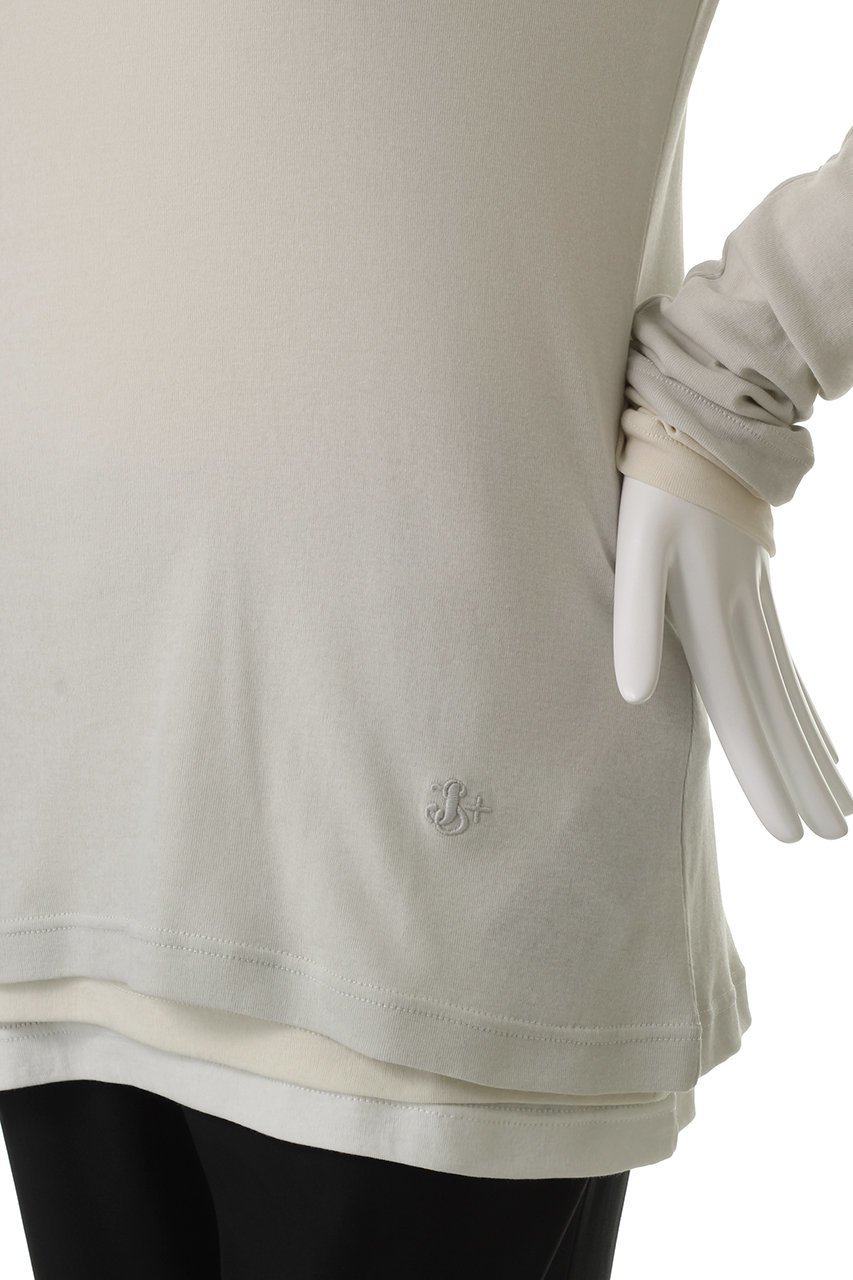 【ジル サンダー/JIL SANDER】の【JIL SANDER+】KIT レイヤード ロングスリーブTシャツ 人気、トレンドファッション・服の通販 founy(ファニー) 　ファッション　Fashion　レディースファッション　Fashion for Women　トップス・カットソー　Cut & Sew Tops　シャツ・ブラウス・オフィスカジュアル　Elegant Blouses & Button-Ups　ロングTシャツ・Tシャツ　Longline T-Shirts & Tees　カットソー・ベーシックTシャツ　Cut-and-Sewn Tops / Stretch Tees & Basics　コンパクト　Compact, Small Size　ショート　Short, Short Length　シンプル　Simple, Minimal　スリーブ　Sleeve, Long Sleeve / Short Sleeve　フィット　Fit, Slim Fit　ボトム　Bottoms, Lower Wear　ロング　Long, Long-Length　other-5|ID: prp329100004901462 ipo3291000000036677959