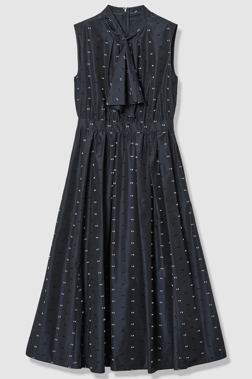 【アナイ/ANAYI】の【Eternal Line 2026】タフタカットジャガード ワンピース インテリア・キッズ・メンズ・レディースファッション・服の通販 founy(ファニー) ファッション Fashion レディースファッション Fashion for Women ワンピース Dresses チュニック Tunic Tops & Dresses ギャザー Gathered, Ruffled スカーフ Scarf, Neckwear チュニック Tunic, Long Top パーティ Party, Party Style フィット Fit, Slim Fit フレア Flare, Flared ペチコート Petticoat, Underskirt ロング Long, Long-Length エレガント 上品 Elegant ネイビー|ID: prp329100004901484 ipo3291000000036678169