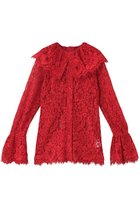 【プランク プロジェクト/PRANK PROJECT】のスカラップレースブラウス / Scallop Lace Blouse 大人の最旬トレンドファッション＆コーディネート founy(ファウニー) ファッション Fashion レディースファッション Fashion for Women トップス・カットソー Cut & Sew Tops シャツ・ブラウス・オフィスカジュアル Elegant Blouses & Button-Ups ジャケット Jacket, Outerwear スカラップ Scallop, Scalloped Edge スリーブ Sleeve, Long Sleeve / Short Sleeve ビッグ Big, Oversized リボン Ribbon, Bow レース Lace, Lace Fabric ロング Long, Long-Length thumbnail RED(レッド)|ID: prp329100004901498 ipo3291000000036678347