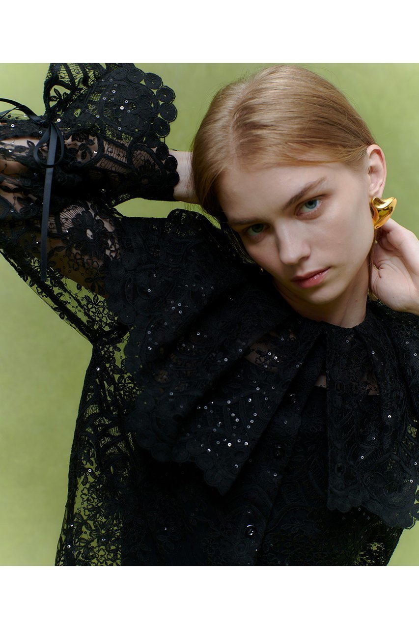 【アルアバイル/allureville】の【LOULOU WILLOUGHBY】チュール刺繍ブラウス 大人の最旬トレンドファッション＆コーディネート founy(ファウニー) 　ファッション　Fashion　レディースファッション　Fashion for Women　トップス・カットソー　Cut & Sew Tops　シャツ・ブラウス・オフィスカジュアル　Elegant Blouses & Button-Ups　おすすめ　Recommended / Our Picks　カフス　Cuff Design　カーディガン　Cardigan, Knitwear　ジャケット　Jacket, Outerwear　スカラップ　Scallop, Scalloped Edge　スパンコール　Sequins, Sequin Embellishment　スリーブ　Sleeve, Long Sleeve / Short Sleeve　チュール　Tulip, Tulip Motif　リボン　Ribbon, Bow　レース　Lace, Lace Fabric　ロング　Long, Long-Length　ワイド　Wide, Wide Fit　other-8|ID: prp329100004901502 ipo3291000000036678400