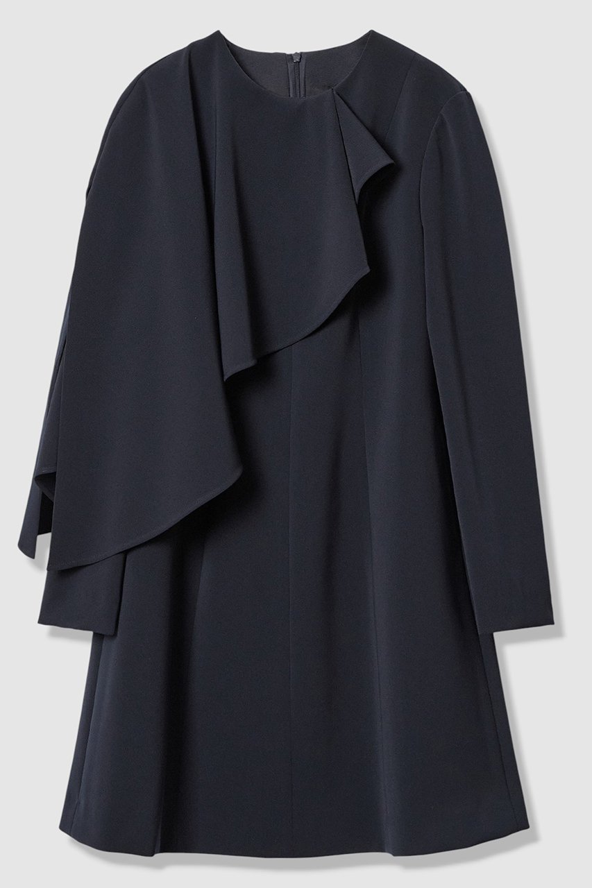 【アルアバイル/allureville】の【LOULOU WILLOUGHBY】2WAYケープワンピース インテリア・キッズ・メンズ・レディースファッション・服の通販 founy(ファウニー) 　ファッション　Fashion　レディースファッション　Fashion for Women　ワンピース　Dresses　チュニック　Tunic Tops & Dresses　シェイプ　Shape, Slim Fit　スリット　Slit, Slit Detail　ダブル　Double, Double-Breasted　チュニック　Tunic, Long Top　フレア　Flare, Flared　ロング　Long, Long-Length　ネイビー|ID: prp329100004901505 ipo3291000000036678444