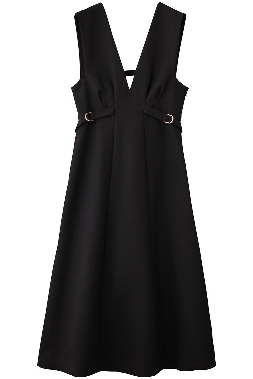 【ランバン オン ブルー/LANVIN en Bleu】のダブルクロスジャンバースカート インテリア・キッズ・メンズ・レディースファッション・服の通販 founy(ファニー) 　ファッション　Fashion　レディースファッション　Fashion for Women　スカート　Skirts　ワンピース　Dresses　スタイリッシュ　Stylish, Fashionable　ダブル　Double, Double-Breasted　チュニック　Tunic, Long Top　ロング　Long, Long-Length　ブラック|ID: prp329100004901512 ipo3291000000036678500