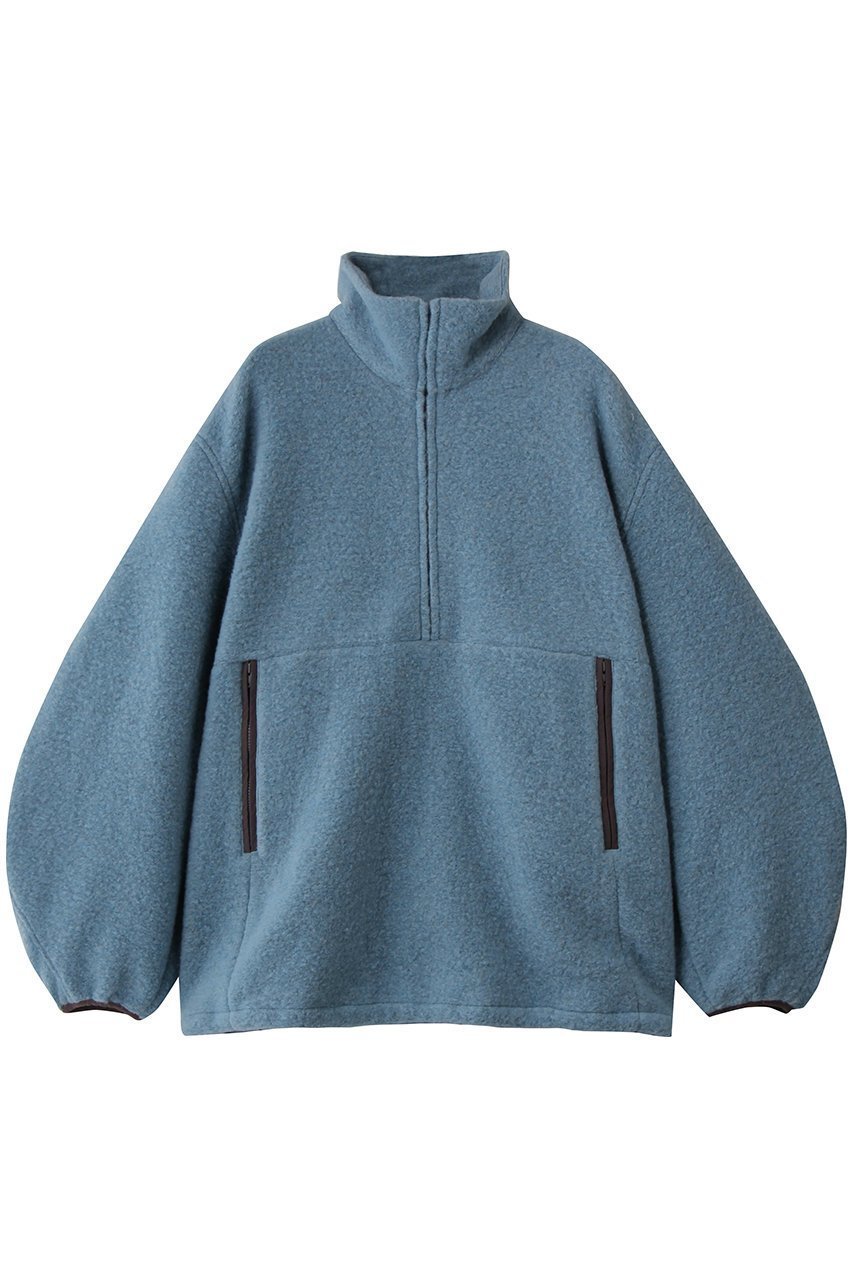 【クラネ/CLANE】のSLIVER HALF ZIP TOPS インテリア・キッズ・メンズ・レディースファッション・服の通販 founy(ファニー) 　ファッション　Fashion　レディースファッション　Fashion for Women　トップス・カットソー　Cut & Sew Tops　シャツ・ブラウス・オフィスカジュアル　Elegant Blouses & Button-Ups　ロングTシャツ・Tシャツ　Longline T-Shirts & Tees　カットソー・ベーシックTシャツ　Cut-and-Sewn Tops / Stretch Tees & Basics　ジップ　Zip, Zipper　スリーブ　Sleeve, Long Sleeve / Short Sleeve　ポケット　Pocket, Pocket Detail　ロング　Long, Long-Length　ワイド　Wide, Wide Fit　BLUE|ID: prp329100004901518 ipo3291000000036678578