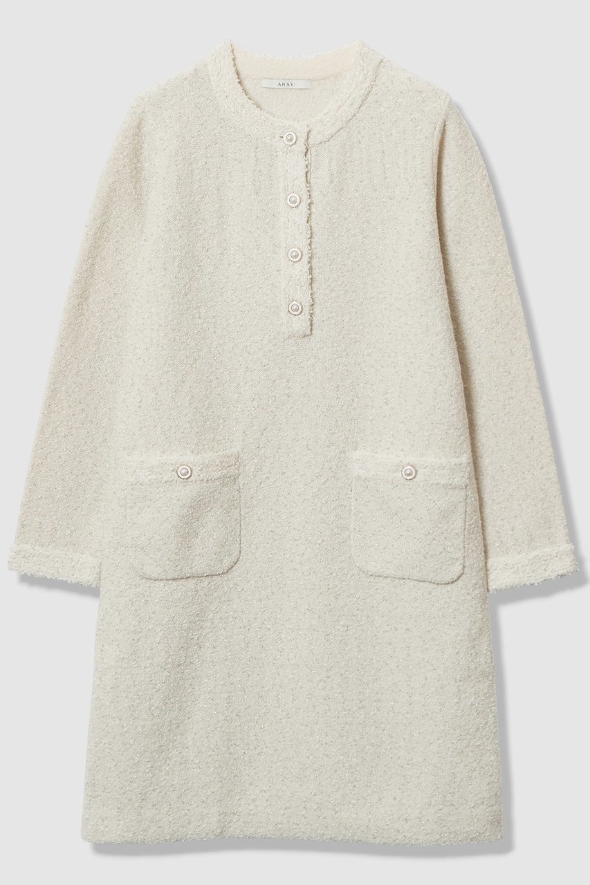 【アナイ/ANAYI】のブークレラメツイードボクシー ワンピース 人気、トレンドファッション・服の通販 founy(ファニー) 　ファッション　Fashion　レディースファッション　Fashion for Women　ワンピース　Dresses　チュニック　Tunic Tops & Dresses　チュニック　Tunic, Long Top　フロント　Front, Front Design　ボックス　Boxy, Box Shape　ポケット　Pocket, Pocket Detail　リュクス　Luxury, Elegant, High-End, Chic　ロング　Long, Long-Length　 other-1|ID: prp329100004901523 ipo3291000000036678622