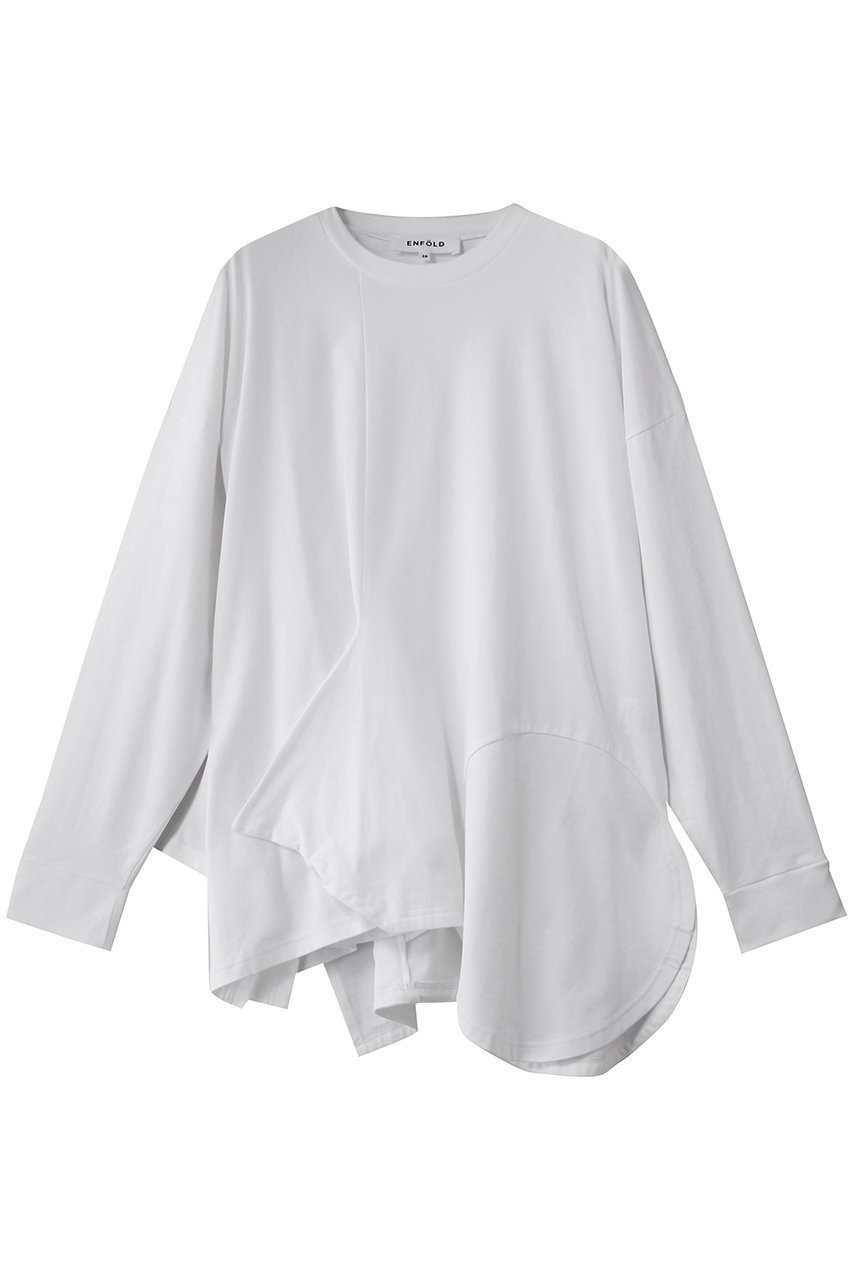 【エンフォルド/ENFOLD】のPLATE LONG-SLEEVE T-SHIRT インテリア・キッズ・メンズ・レディースファッション・服の通販 founy(ファニー) 　ファッション　Fashion　レディースファッション　Fashion for Women　トップス・カットソー　Cut & Sew Tops　シャツ・ブラウス・オフィスカジュアル　Elegant Blouses & Button-Ups　ロングTシャツ・Tシャツ　Longline T-Shirts & Tees　カットソー・ベーシックTシャツ　Cut-and-Sewn Tops / Stretch Tees & Basics　スリーブ　Sleeve, Long Sleeve / Short Sleeve　ドレープ　Drape, Draping Fabric　プレート　Plate, Dish　ベビー　Baby, Babywear　モチーフ　Motif, Design Theme　ロング　Long, Long-Length　今季　This Season, Current Season　ホワイト|ID: prp329100004901534 ipo3291000000036678715