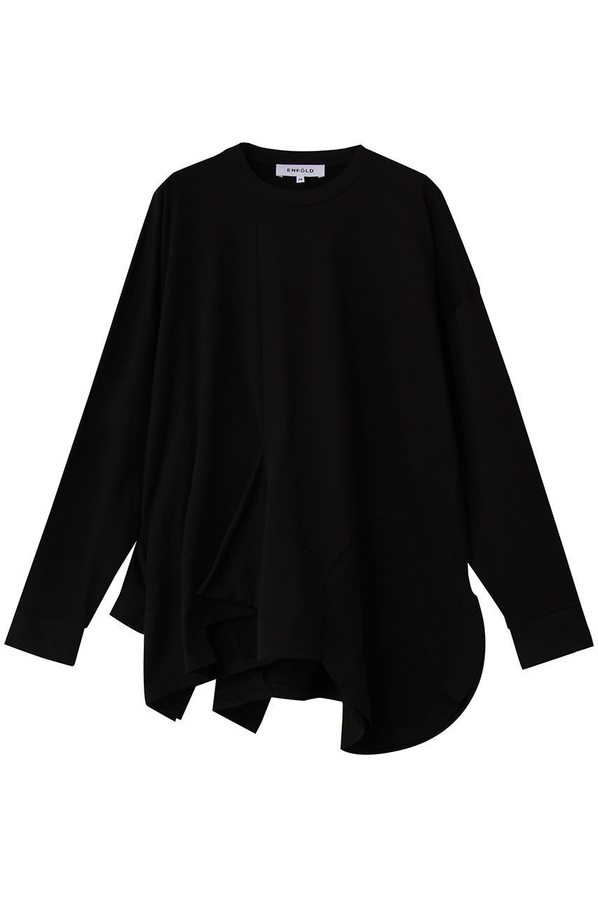 【エンフォルド/ENFOLD】のPLATE LONG-SLEEVE T-SHIRT インテリア・キッズ・メンズ・レディースファッション・服の通販 founy(ファニー) 　ファッション　Fashion　レディースファッション　Fashion for Women　トップス・カットソー　Cut & Sew Tops　シャツ・ブラウス・オフィスカジュアル　Elegant Blouses & Button-Ups　ロングTシャツ・Tシャツ　Longline T-Shirts & Tees　カットソー・ベーシックTシャツ　Cut-and-Sewn Tops / Stretch Tees & Basics　スリーブ　Sleeve, Long Sleeve / Short Sleeve　ドレープ　Drape, Draping Fabric　プレート　Plate, Dish　ベビー　Baby, Babywear　モチーフ　Motif, Design Theme　ロング　Long, Long-Length　今季　This Season, Current Season　ブラック|ID: prp329100004901534 ipo3291000000036678716