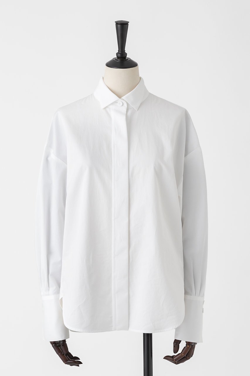 【オーヴィル/EAUVIRE】のウィングカラーシャツ インテリア・キッズ・メンズ・レディースファッション・服の通販 founy(ファニー) 　ファッション　Fashion　レディースファッション　Fashion for Women　トップス・カットソー　Cut & Sew Tops　シャツ・ブラウス・オフィスカジュアル　Elegant Blouses & Button-Ups　サテン　Satin, Glossy Fabric　スリーブ　Sleeve, Long Sleeve / Short Sleeve　ロング　Long, Long-Length　日本製　Made In Japan　ホワイト|ID: prp329100004901541 ipo3291000000036678797