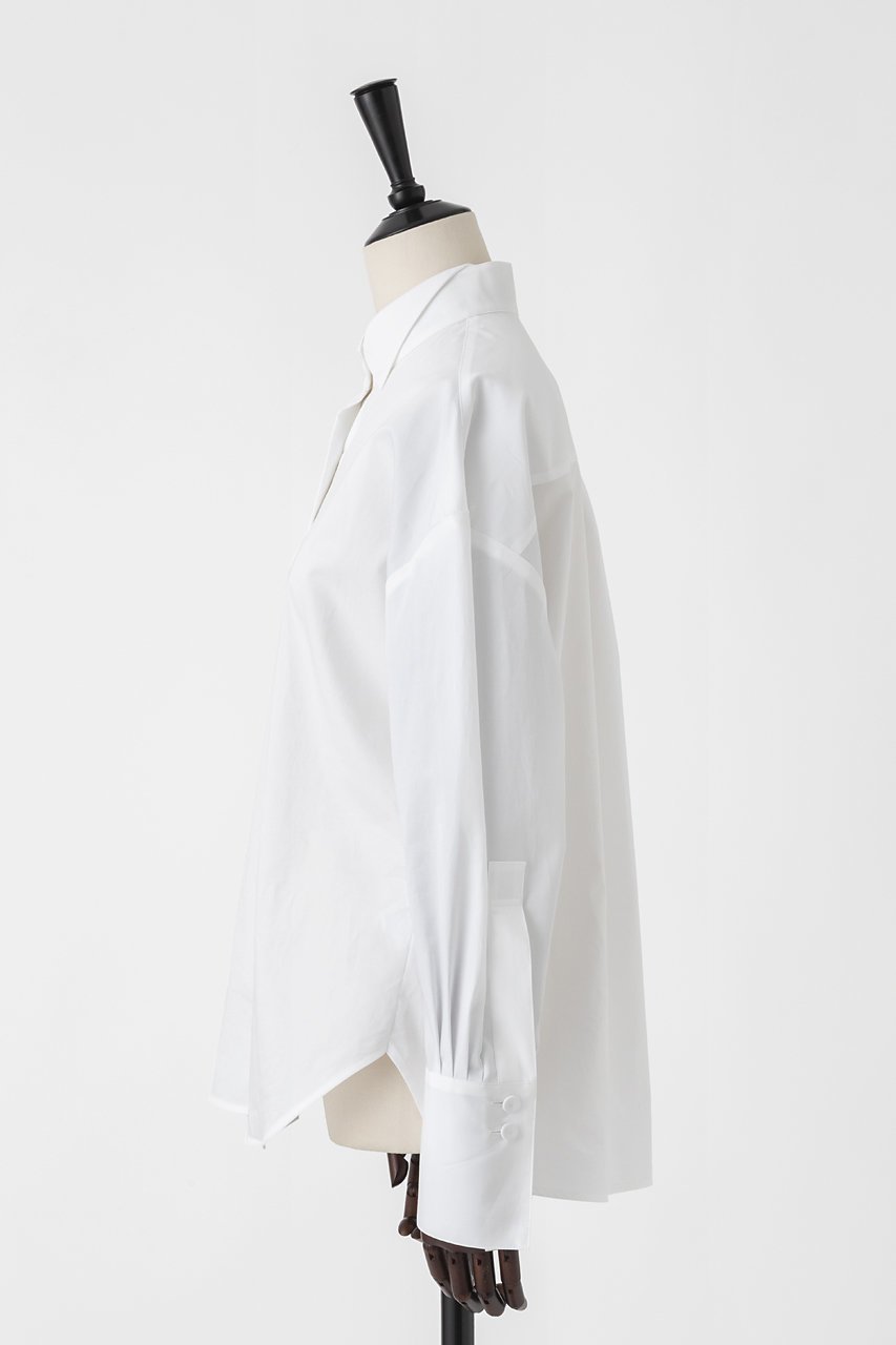 【オーヴィル/EAUVIRE】のウィングカラーシャツ 人気、トレンドファッション・服の通販 founy(ファニー) 　ファッション　Fashion　レディースファッション　Fashion for Women　トップス・カットソー　Cut & Sew Tops　シャツ・ブラウス・オフィスカジュアル　Elegant Blouses & Button-Ups　サテン　Satin, Glossy Fabric　スリーブ　Sleeve, Long Sleeve / Short Sleeve　ロング　Long, Long-Length　日本製　Made In Japan　other-2|ID: prp329100004901541 ipo3291000000036678798