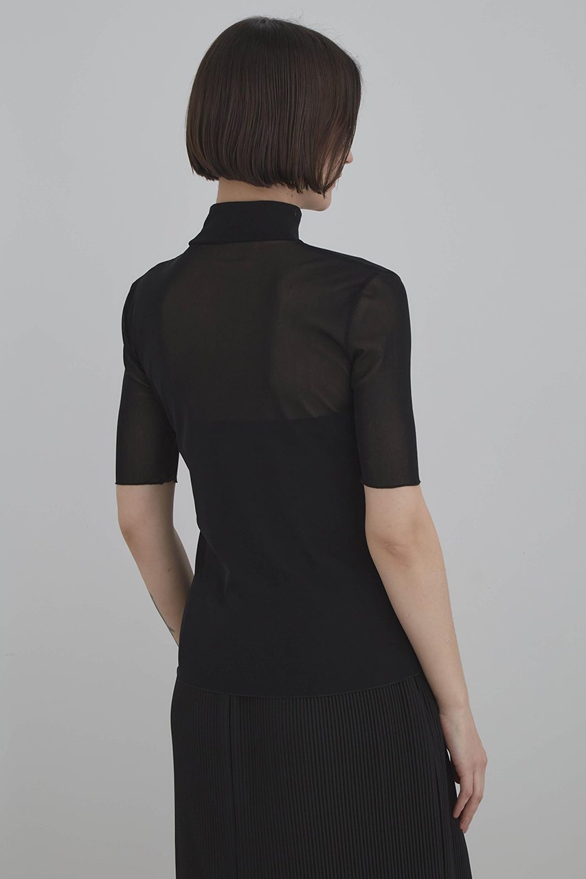 【ル フィル/LE PHIL】のチュールメッシュT 人気、トレンドファッション・服の通販 founy(ファニー) 　ファッション　Fashion　レディースファッション　Fashion for Women　トップス・カットソー　Cut & Sew Tops　シャツ・ブラウス・オフィスカジュアル　Elegant Blouses & Button-Ups　ロングTシャツ・Tシャツ　Longline T-Shirts & Tees　カットソー・ベーシックTシャツ　Cut-and-Sewn Tops / Stretch Tees & Basics　インナー　Innerwear　シアー　Sheer, See-Through　ショート　Short, Short Length　スリーブ　Sleeve, Long Sleeve / Short Sleeve　ハイネック　High Neck, Mock Neck　エレガント 上品　Elegant　other-4|ID: prp329100004901543 ipo3291000000036678820