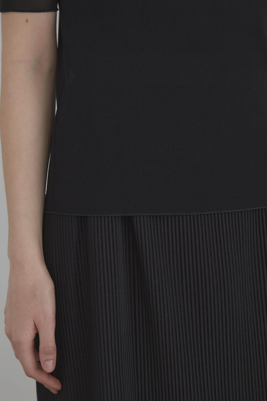 【ル フィル/LE PHIL】のチュールメッシュT 人気、トレンドファッション・服の通販 founy(ファニー) 　ファッション　Fashion　レディースファッション　Fashion for Women　トップス・カットソー　Cut & Sew Tops　シャツ・ブラウス・オフィスカジュアル　Elegant Blouses & Button-Ups　ロングTシャツ・Tシャツ　Longline T-Shirts & Tees　カットソー・ベーシックTシャツ　Cut-and-Sewn Tops / Stretch Tees & Basics　インナー　Innerwear　シアー　Sheer, See-Through　ショート　Short, Short Length　スリーブ　Sleeve, Long Sleeve / Short Sleeve　ハイネック　High Neck, Mock Neck　エレガント 上品　Elegant　other-7|ID: prp329100004901543 ipo3291000000036678823