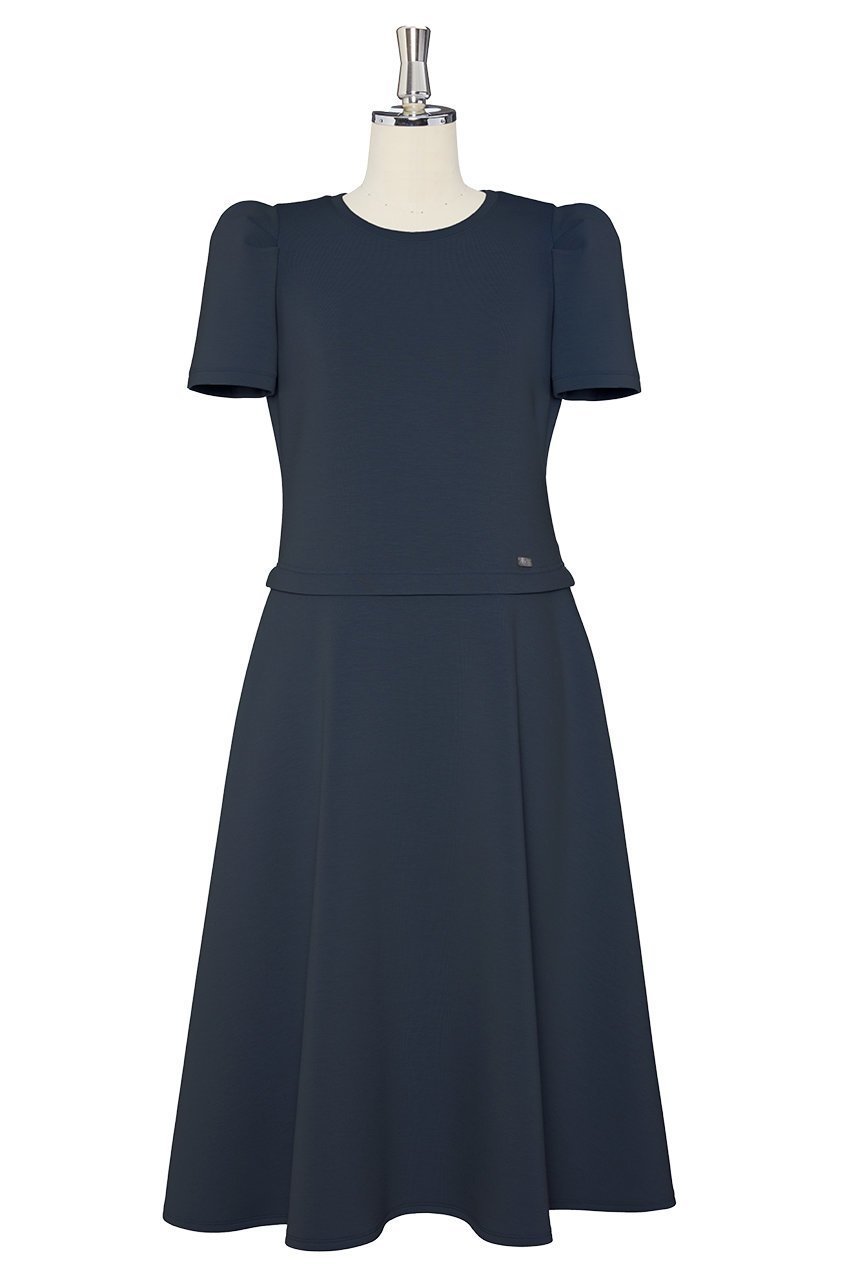 【デイジーリン/DAISY LIN】のジャージードレス“Airy Puff” インテリア・キッズ・メンズ・レディースファッション・服の通販 founy(ファニー) 　ファッション　Fashion　レディースファッション　Fashion for Women　ワンピース　Dresses　フォーマル・パーティードレス・結婚式用ドレス　Elegant & Casual Dresses　チュニック　Tunic Tops & Dresses　ウォッシャブル　Machine Washable　カーディガン　Cardigan, Knitwear　ストレッチ　Stretch, Stretchy Fabric　スリーブ　Sleeve, Long Sleeve / Short Sleeve　タイツ　Tights, Legwear　チュニック　Tunic, Long Top　ドレス　Dress, One-Piece　なめらか　Smooth, Silky Texture　バランス　Balance, Style Balance　フレア　Flare, Flared　冬　Winter / This Winter　エレガント 上品　Elegant　年末年始　Year-end and New Year Holidays　ミッドナイトブルー|ID: prp329100004901544 ipo3291000000036678826