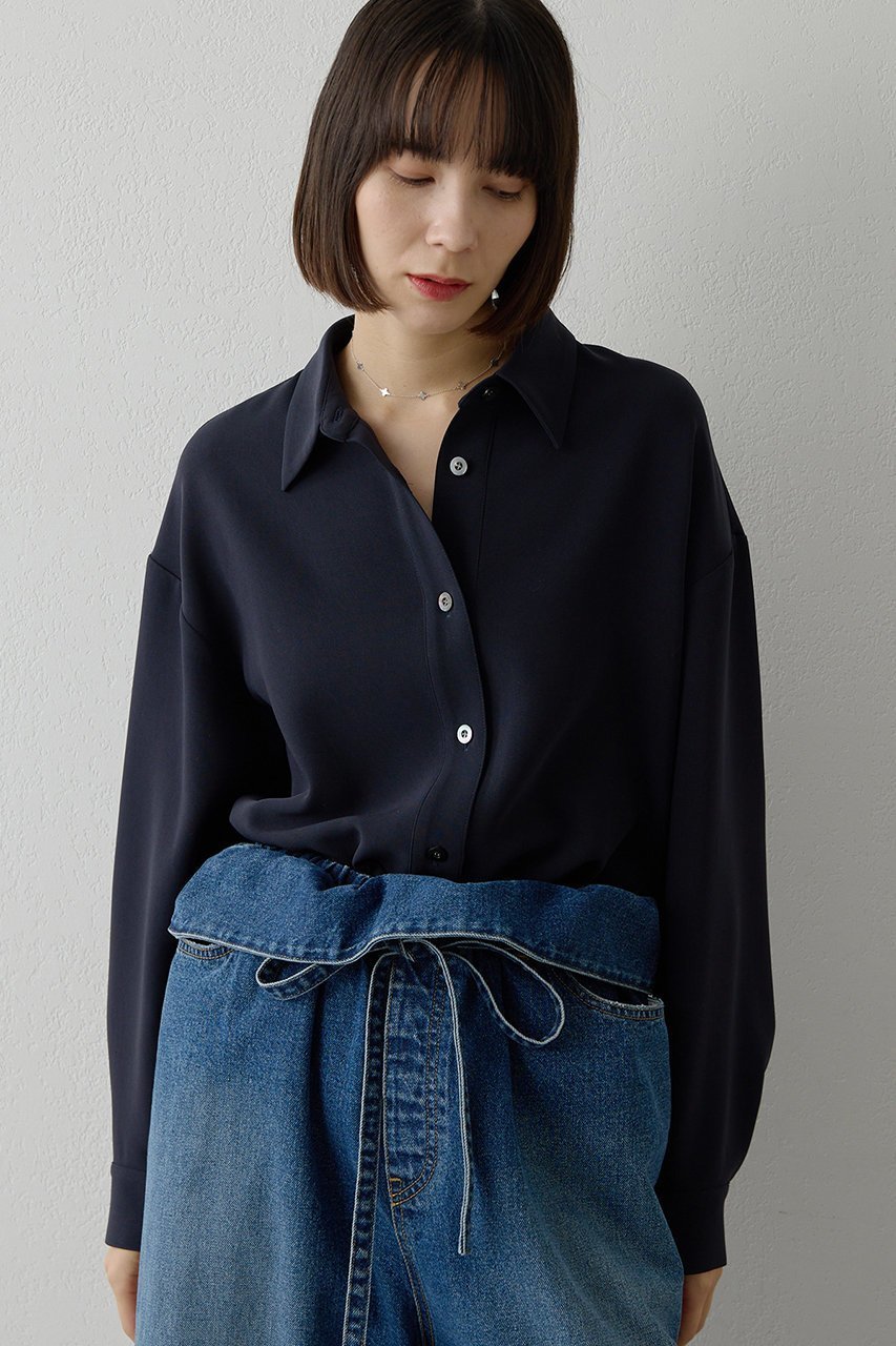 【ウィムガゼット/Whim Gazette】のダブルクロススキッパープルオーバー インテリア・キッズ・メンズ・レディースファッション・服の通販 founy(ファニー) 　ファッション　Fashion　レディースファッション　Fashion for Women　トップス・カットソー　Cut & Sew Tops　シャツ・ブラウス・オフィスカジュアル　Elegant Blouses & Button-Ups　カジュアルプルオーバー・ニットトップス　Pullovers & Knit Tops / Casual Pullovers　エアリー　Airy Texture　スキッパー　Skipper, Open Collar　スリーブ　Sleeve, Long Sleeve / Short Sleeve　ダブル　Double, Double-Breasted　バランス　Balance, Style Balance　ベーシック　Basic, Essential　リラックス　Relax, Relaxed Fit　ロング　Long, Long-Length　エレガント 上品　Elegant　ネイビー|ID: prp329100004901571 ipo3291000000036679066