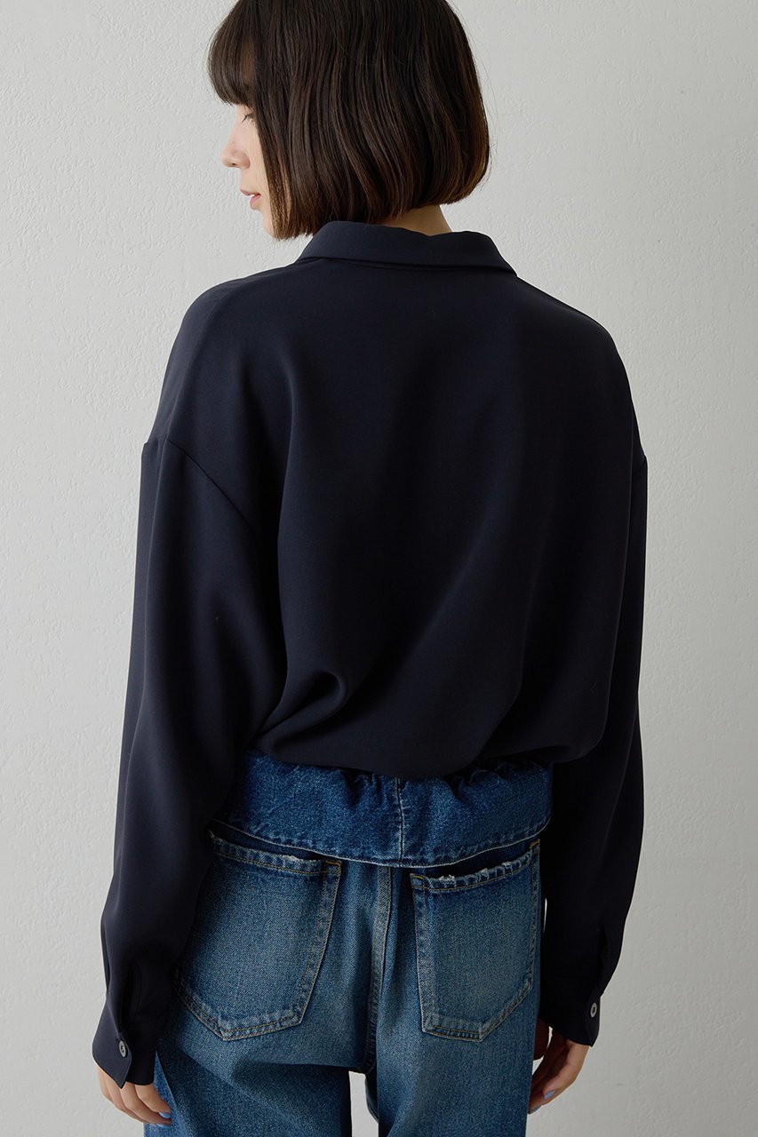 【ウィムガゼット/Whim Gazette】のダブルクロススキッパープルオーバー 人気、トレンドファッション・服の通販 founy(ファニー) 　ファッション　Fashion　レディースファッション　Fashion for Women　トップス・カットソー　Cut & Sew Tops　シャツ・ブラウス・オフィスカジュアル　Elegant Blouses & Button-Ups　カジュアルプルオーバー・ニットトップス　Pullovers & Knit Tops / Casual Pullovers　エアリー　Airy Texture　スキッパー　Skipper, Open Collar　スリーブ　Sleeve, Long Sleeve / Short Sleeve　ダブル　Double, Double-Breasted　バランス　Balance, Style Balance　ベーシック　Basic, Essential　リラックス　Relax, Relaxed Fit　ロング　Long, Long-Length　エレガント 上品　Elegant　other-3|ID: prp329100004901571 ipo3291000000036679068