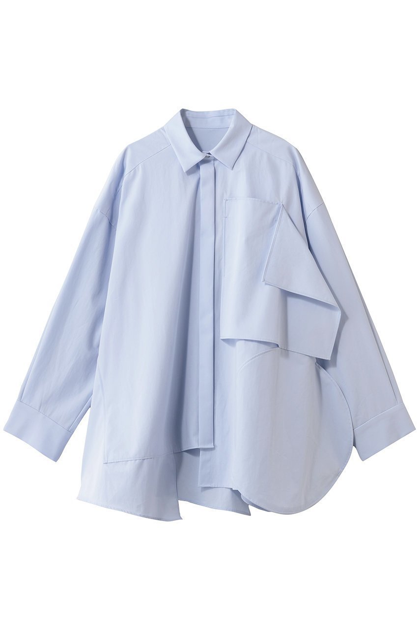 【エンフォルド/ENFOLD】のPLATE SHIRT インテリア・キッズ・メンズ・レディースファッション・服の通販 founy(ファニー) 　ファッション　Fashion　レディースファッション　Fashion for Women　トップス・カットソー　Cut & Sew Tops　シャツ・ブラウス・オフィスカジュアル　Elegant Blouses & Button-Ups　コンパクト　Compact, Small Size　サークル　Circle, Round Design　スリーブ　Sleeve, Long Sleeve / Short Sleeve　トライアングル　Triangle, Triangular Shape　プレート　Plate, Dish　モチーフ　Motif, Design Theme　ロング　Long, Long-Length　皿　Plate, Dish　ライトブルー|ID: prp329100004901574 ipo3291000000036679110