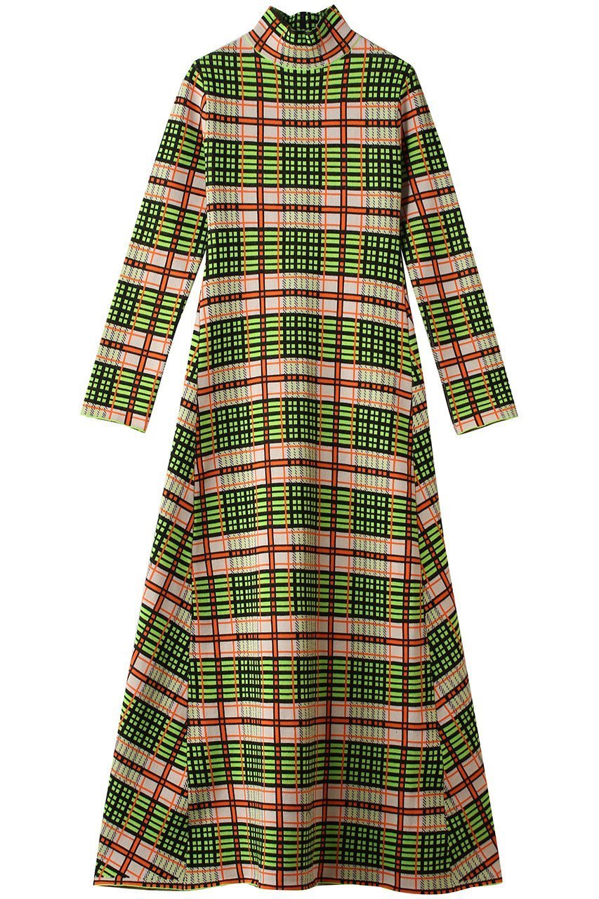 【ナゴンスタンス/nagonstans】のknit dress インテリア・キッズ・メンズ・レディースファッション・服の通販 founy(ファニー) 　ファッション　Fashion　レディースファッション　Fashion for Women　ワンピース　Dresses　フォーマル・パーティードレス・結婚式用ドレス　Elegant & Casual Dresses　チュニック　Tunic Tops & Dresses　チェック　Check, Plaid, Tartan　チュニック　Tunic, Long Top　ドレス　Dress, One-Piece　フィット　Fit, Slim Fit　ロング　Long, Long-Length　Lime|ID: prp329100004901587 ipo3291000000036679201