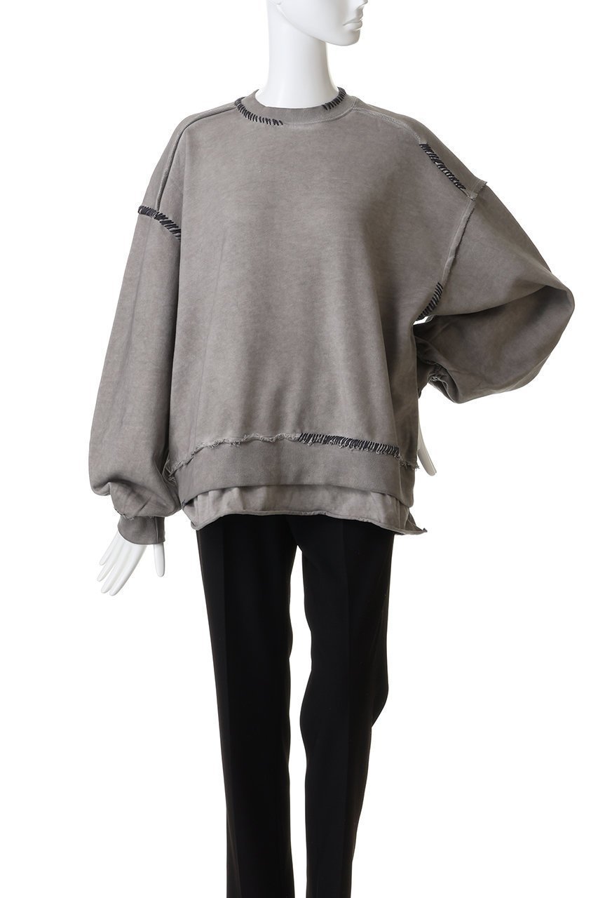 【メゾンスペシャル/MAISON SPECIAL】の【UNISEX】オーバーダイエンブロイダリー クルースウェット 人気、トレンドファッション・服の通販 founy(ファニー) 　ファッション　Fashion　レディースファッション　Fashion for Women　トップス・カットソー　Cut & Sew Tops　シャツ・ブラウス・オフィスカジュアル　Elegant Blouses & Button-Ups　レディースパーカー・カジュアルフーディー　Casual Hoodies & Sweatshirts　ロングTシャツ・Tシャツ　Longline T-Shirts & Tees　スウェット・クルーネックトップス　Sweatshirts & Crewnecks / Relaxed Fit Sweat Tops　カットソー・ベーシックTシャツ　Cut-and-Sewn Tops / Stretch Tees & Basics　ユニセックス　Unisex, Genderless　ダメージ　Distressed, Destroyed　ブリーチ　Bleach, Washed Finish　ランダム　Random, Irregular　other-2|ID: prp329100004901591 ipo3291000000036711361