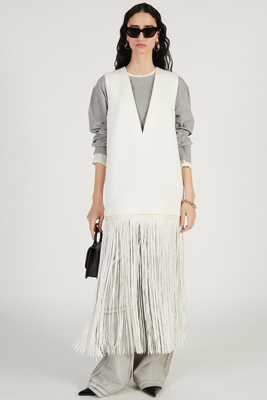 【プランク プロジェクト/PRANK PROJECT】のフリンジワンピース 人気、トレンドファッション・服の通販 founy(ファニー) 　ファッション　Fashion　レディースファッション　Fashion for Women　ワンピース　Dresses　チュニック　Tunic Tops & Dresses　カッティング　Cutting Detail　シンプル　Simple, Minimal　ジャケット　Jacket, Outerwear　チュニック　Tunic, Long Top　ドレス　Dress, One-Piece　フォルム　Silhouette, Form　フリンジ　Fringe, Tassel　ロング　Long, Long-Length　other-8|ID: prp329100004901601 ipo3291000000036679385