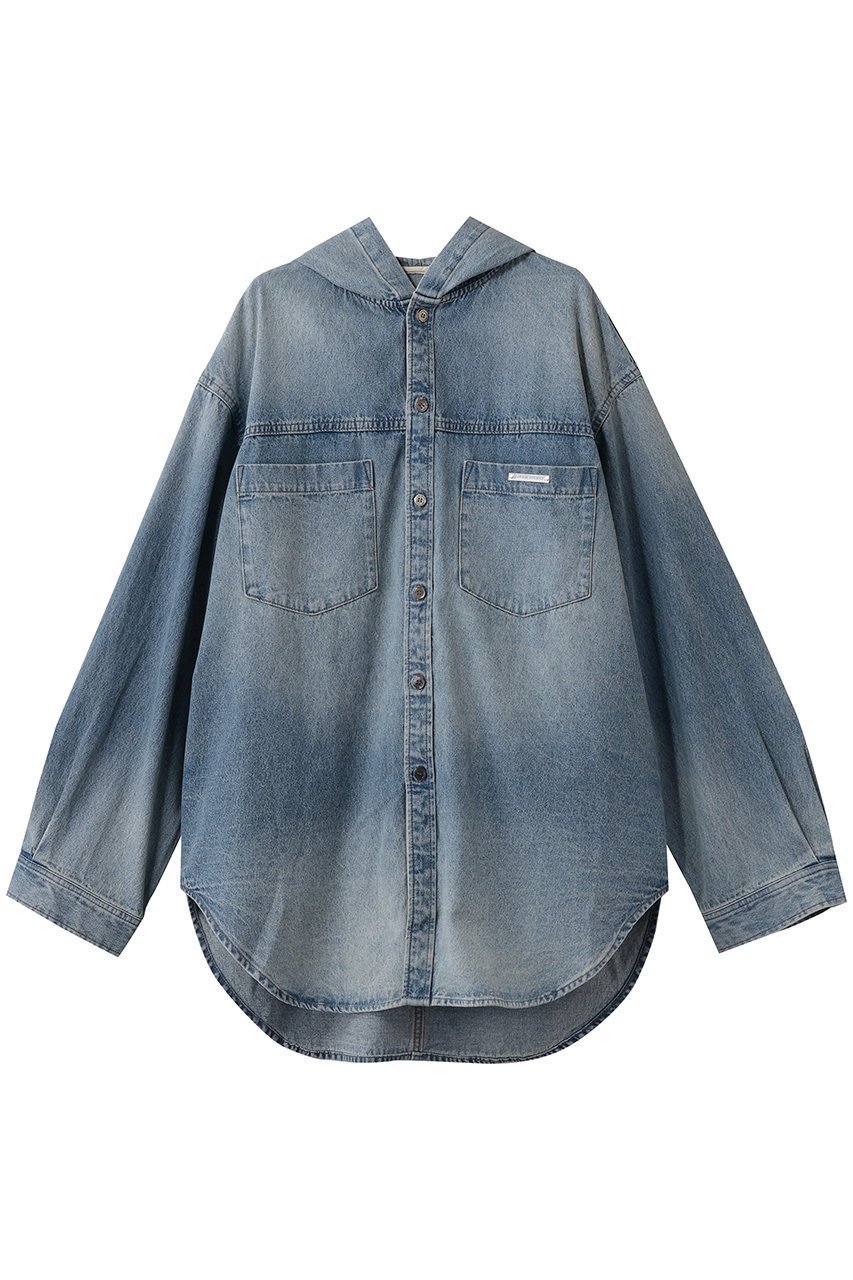 【プランク プロジェクト/PRANK PROJECT】のデニムフーディシャツ 人気、トレンドファッション・服の通販 founy(ファニー) 　ファッション　Fashion　レディースファッション　Fashion for Women　トップス・カットソー　Cut & Sew Tops　シャツ・ブラウス・オフィスカジュアル　Elegant Blouses & Button-Ups　おすすめ　Recommended / Our Picks　インナー　Innerwear　キャミソール　Camisole, Spaghetti Strap Top　ジャケット　Jacket, Outerwear　スリーブ　Sleeve, Long Sleeve / Short Sleeve　デニム　Denim, Jeans Material　ブルゾン　Blouson, Bomber Jacket　ランダム　Random, Irregular　レース　Lace, Lace Fabric　ロング　Long, Long-Length　ヴィンテージ　Vintage Style　 other-1|ID: prp329100004901607 ipo3291000000036679449