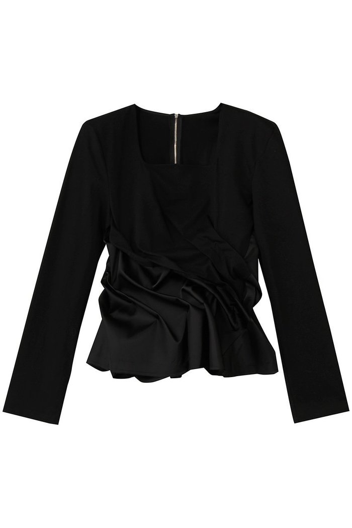 【プランク プロジェクト/PRANK PROJECT】のツイストヘムトップ インテリア・キッズ・メンズ・レディースファッション・服の通販 founy(ファニー) https://founy.com/ ファッション Fashion レディースファッション Fashion for Women トップス・カットソー Cut & Sew Tops シャツ・ブラウス・オフィスカジュアル Elegant Blouses & Button-Ups ロングTシャツ・Tシャツ Longline T-Shirts & Tees カットソー・ベーシックTシャツ Cut-and-Sewn Tops / Stretch Tees & Basics カットソー Cut and Sewn Top サテン Satin, Glossy Fabric シルケット Silket, Silky Cotton シンプル Simple, Minimal スクエア Square, Square Shape スラックス Slacks, Dress Pants スリーブ Sleeve, Long Sleeve / Short Sleeve ツイスト Tweed, Tweed Fabric デニム Denim, Jeans Material ロング Long, Long-Length |ID: prp329100004901610 ipo3291000000036679490