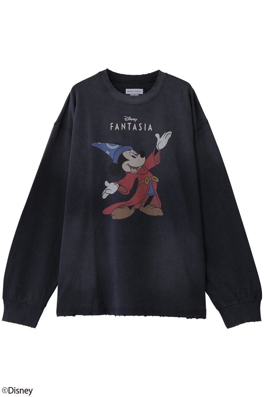 【メゾンスペシャル/MAISON SPECIAL】の【UNISEX】【MOVIE SERIES】「FANTASIA」-HAND-ロングスリーブTシャツ インテリア・キッズ・メンズ・レディースファッション・服の通販 founy(ファニー) 　ファッション　Fashion　レディースファッション　Fashion for Women　トップス・カットソー　Cut & Sew Tops　シャツ・ブラウス・オフィスカジュアル　Elegant Blouses & Button-Ups　ロングTシャツ・Tシャツ　Longline T-Shirts & Tees　カットソー・ベーシックTシャツ　Cut-and-Sewn Tops / Stretch Tees & Basics　ユニセックス　Unisex, Genderless　インナー　Innerwear　キャラクター　Character, Licensed Characters　クラシック　Classic, Timeless Style　グラフィック　Graphic, Graphic Design　スリーブ　Sleeve, Long Sleeve / Short Sleeve　プリント　Print, Printed Pattern　ユーズド　Used, Vintage-Look　リアル　Real, Realistic　ロング　Long, Long-Length　ヴィンテージ　Vintage Style　NVY(ネイビー)|ID: prp329100004901619 ipo3291000000036679584