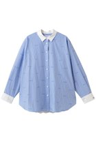 【ミュベール/MUVEIL】のレター刺しゅうシャツブラウス 人気、トレンドファッション・服の通販 founy(ファニー) ファッション Fashion レディースファッション Fashion for Women トップス・カットソー Cut & Sew Tops シャツ・ブラウス・オフィスカジュアル Elegant Blouses & Button-Ups おすすめ Recommended / Our Picks カフス Cuff Design クラシカル Classical, Vintage-Inspired ジャケット Jacket, Outerwear スリーブ Sleeve, Long Sleeve / Short Sleeve レース Lace, Lace Fabric ロング Long, Long-Length thumbnail ブルー|ID: prp329100004901640 ipo3291000000036679828