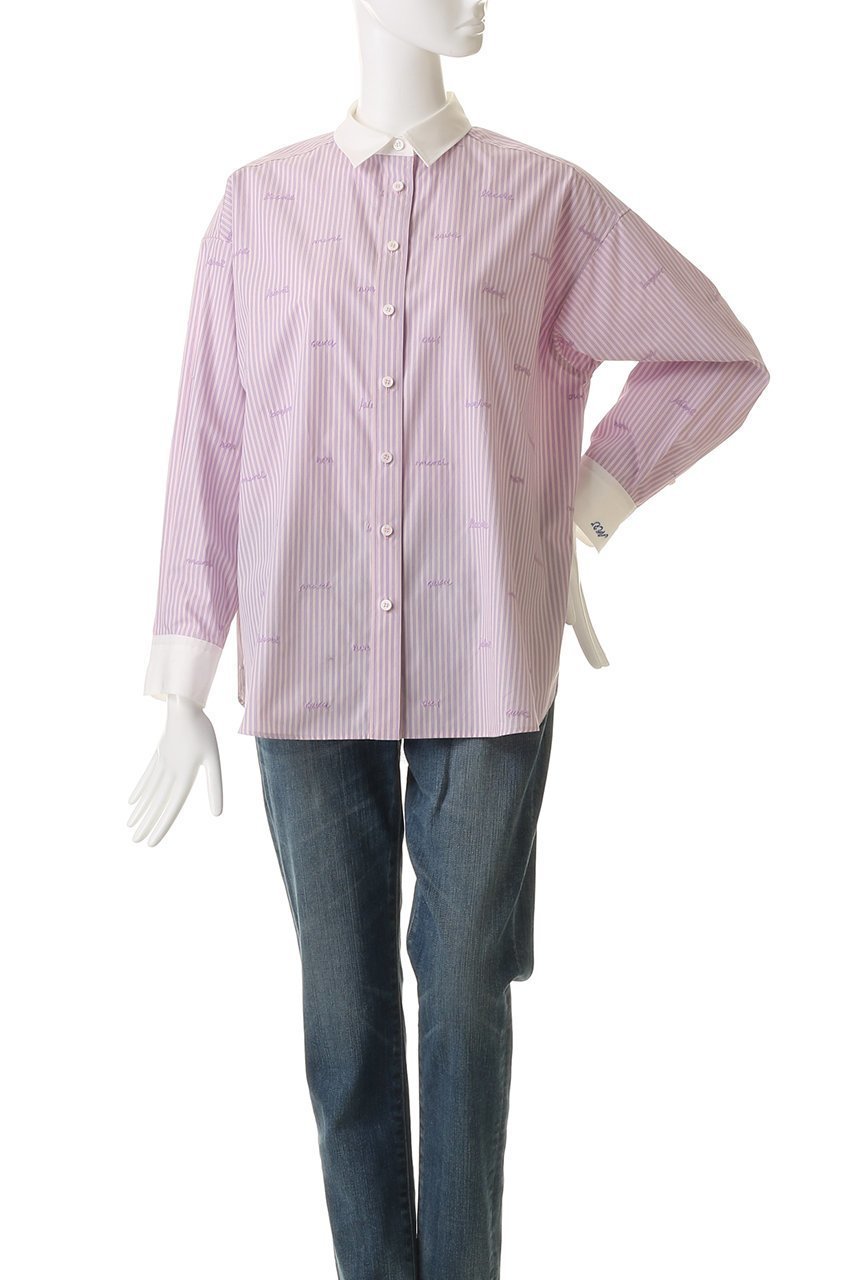 【ミュベール/MUVEIL】のレター刺しゅうシャツブラウス 人気、トレンドファッション・服の通販 founy(ファニー) 　ファッション　Fashion　レディースファッション　Fashion for Women　トップス・カットソー　Cut & Sew Tops　シャツ・ブラウス・オフィスカジュアル　Elegant Blouses & Button-Ups　おすすめ　Recommended / Our Picks　カフス　Cuff Design　クラシカル　Classical, Vintage-Inspired　ジャケット　Jacket, Outerwear　スリーブ　Sleeve, Long Sleeve / Short Sleeve　レース　Lace, Lace Fabric　ロング　Long, Long-Length　other-2|ID: prp329100004901640 ipo3291000000036711490