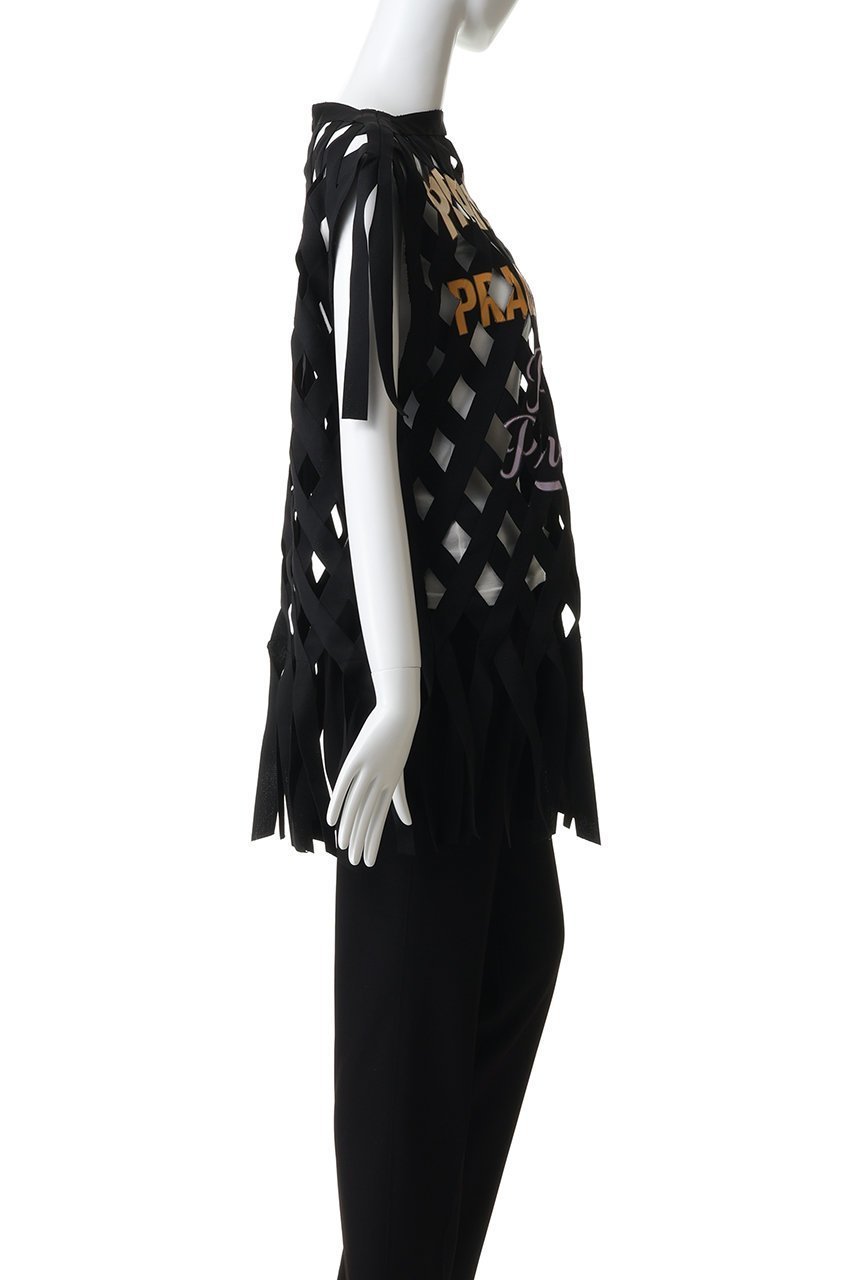 【プランク プロジェクト/PRANK PROJECT】のロゴプリントリボンTシャツ 人気、トレンドファッション・服の通販 founy(ファニー) 　ファッション　Fashion　レディースファッション　Fashion for Women　トップス・カットソー　Cut & Sew Tops　シャツ・ブラウス・オフィスカジュアル　Elegant Blouses & Button-Ups　ロングTシャツ・Tシャツ　Longline T-Shirts & Tees　カットソー・ベーシックTシャツ　Cut-and-Sewn Tops / Stretch Tees & Basics　インナー　Innerwear　ショート　Short, Short Length　スリーブ　Sleeve, Long Sleeve / Short Sleeve　プリント　Print, Printed Pattern　メッシュ　Mesh, Net Fabric　other-3|ID: prp329100004901675 ipo3291000000036680208