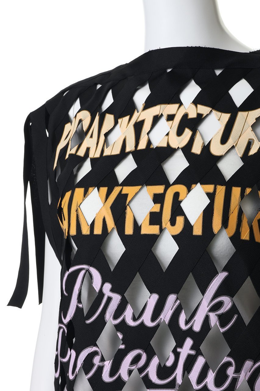 【プランク プロジェクト/PRANK PROJECT】のロゴプリントリボンTシャツ 人気、トレンドファッション・服の通販 founy(ファニー) 　ファッション　Fashion　レディースファッション　Fashion for Women　トップス・カットソー　Cut & Sew Tops　シャツ・ブラウス・オフィスカジュアル　Elegant Blouses & Button-Ups　ロングTシャツ・Tシャツ　Longline T-Shirts & Tees　カットソー・ベーシックTシャツ　Cut-and-Sewn Tops / Stretch Tees & Basics　インナー　Innerwear　ショート　Short, Short Length　スリーブ　Sleeve, Long Sleeve / Short Sleeve　プリント　Print, Printed Pattern　メッシュ　Mesh, Net Fabric　other-5|ID: prp329100004901675 ipo3291000000036680210