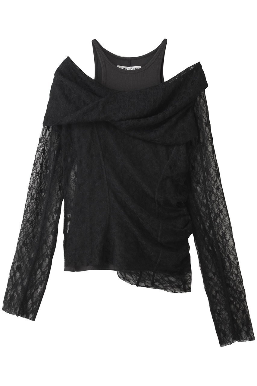 【プランク プロジェクト/PRANK PROJECT】のオフショルダーレイヤードトップ 人気、トレンドファッション・服の通販 founy(ファニー) 　ファッション　Fashion　レディースファッション　Fashion for Women　トップス・カットソー　Cut & Sew Tops　キャミソール&ノースリーブ　Camisoles & Sleeveless Tops　シャツ・ブラウス・オフィスカジュアル　Elegant Blouses & Button-Ups　インナー　Innerwear　カットソー　Cut and Sewn Top　キャミソール　Camisole, Spaghetti Strap Top　ストレッチ　Stretch, Stretchy Fabric　タンク　Tank Top, Sleeveless Top　ノースリーブ　Sleeveless, No-Sleeve　レース　Lace, Lace Fabric　 other-1|ID: prp329100004901698 ipo3291000000036680412