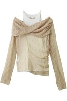 【プランク プロジェクト/PRANK PROJECT】のオフショルダーレイヤードトップ 人気、トレンドファッション・服の通販 founy(ファニー) ファッション Fashion レディースファッション Fashion for Women トップス・カットソー Cut & Sew Tops キャミソール&ノースリーブ Camisoles & Sleeveless Tops シャツ・ブラウス・オフィスカジュアル Elegant Blouses & Button-Ups インナー Innerwear カットソー Cut and Sewn Top キャミソール Camisole, Spaghetti Strap Top ストレッチ Stretch, Stretchy Fabric タンク Tank Top, Sleeveless Top ノースリーブ Sleeveless, No-Sleeve レース Lace, Lace Fabric thumbnail BGE(ベージュ)|ID: prp329100004901698 ipo3291000000036680415