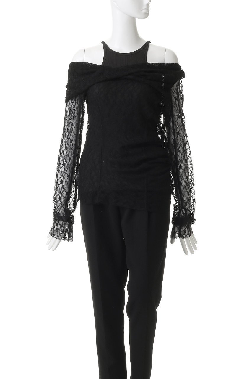 【プランク プロジェクト/PRANK PROJECT】のオフショルダーレイヤードトップ 人気、トレンドファッション・服の通販 founy(ファニー) 　ファッション　Fashion　レディースファッション　Fashion for Women　トップス・カットソー　Cut & Sew Tops　キャミソール&ノースリーブ　Camisoles & Sleeveless Tops　シャツ・ブラウス・オフィスカジュアル　Elegant Blouses & Button-Ups　インナー　Innerwear　カットソー　Cut and Sewn Top　キャミソール　Camisole, Spaghetti Strap Top　ストレッチ　Stretch, Stretchy Fabric　タンク　Tank Top, Sleeveless Top　ノースリーブ　Sleeveless, No-Sleeve　レース　Lace, Lace Fabric　other-2|ID: prp329100004901698 ipo3291000000036711614