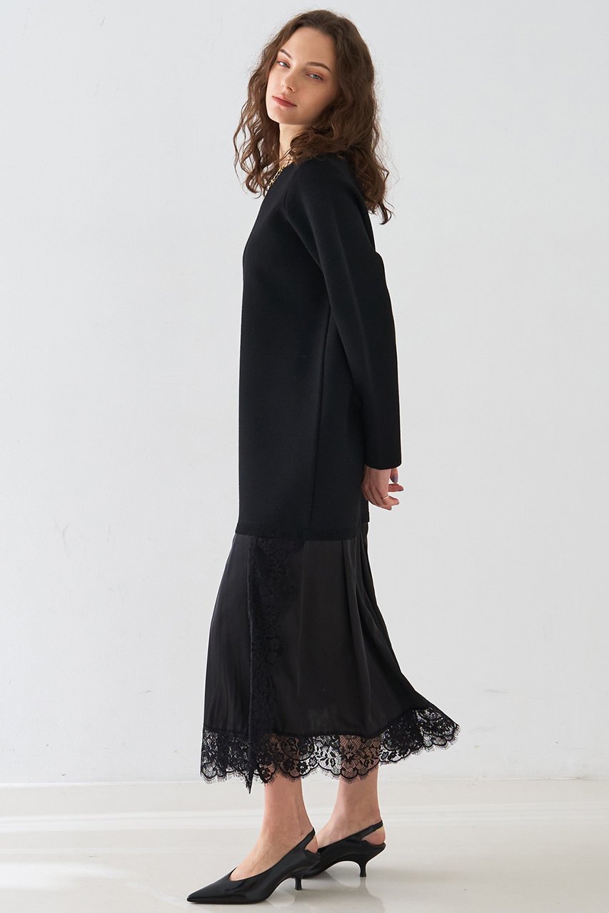 【デザイン ワークス/DESIGN WORKS】のヘムレースニットドッキングドレス 人気、トレンドファッション・服の通販 founy(ファニー) ファッション Fashion レディースファッション Fashion for Women ワンピース Dresses フォーマル・パーティードレス・結婚式用ドレス Elegant & Casual Dresses チュニック Tunic Tops & Dresses サテン Satin, Glossy Fabric シンプル Simple, Minimal チュニック Tunic, Long Top トリミング Trimming, Decorative Edge ドレス Dress, One-Piece バランス Balance, Style Balance レース Lace, Lace Fabric ロング Long, Long-Length エレガント 上品 Elegant 年末年始 Year-end and New Year Holidays other-3|ID: prp329100004901705 ipo3291000000036680486