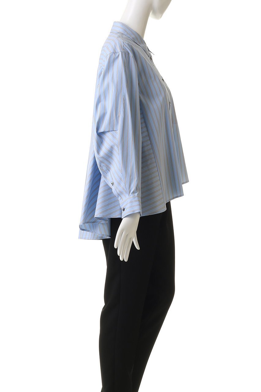 【ランバン オン ブルー/LANVIN en Bleu】のTHOMAS MASONフレアシャツ 人気、トレンドファッション・服の通販 founy(ファニー) 　ファッション　Fashion　レディースファッション　Fashion for Women　トップス・カットソー　Cut & Sew Tops　シャツ・ブラウス・オフィスカジュアル　Elegant Blouses & Button-Ups　アシンメトリー　Asymmetrical Style　スリーブ　Sleeve, Long Sleeve / Short Sleeve　フレア　Flare, Flared　ロング　Long, Long-Length　other-3|ID: prp329100004901715 ipo3291000000036680566