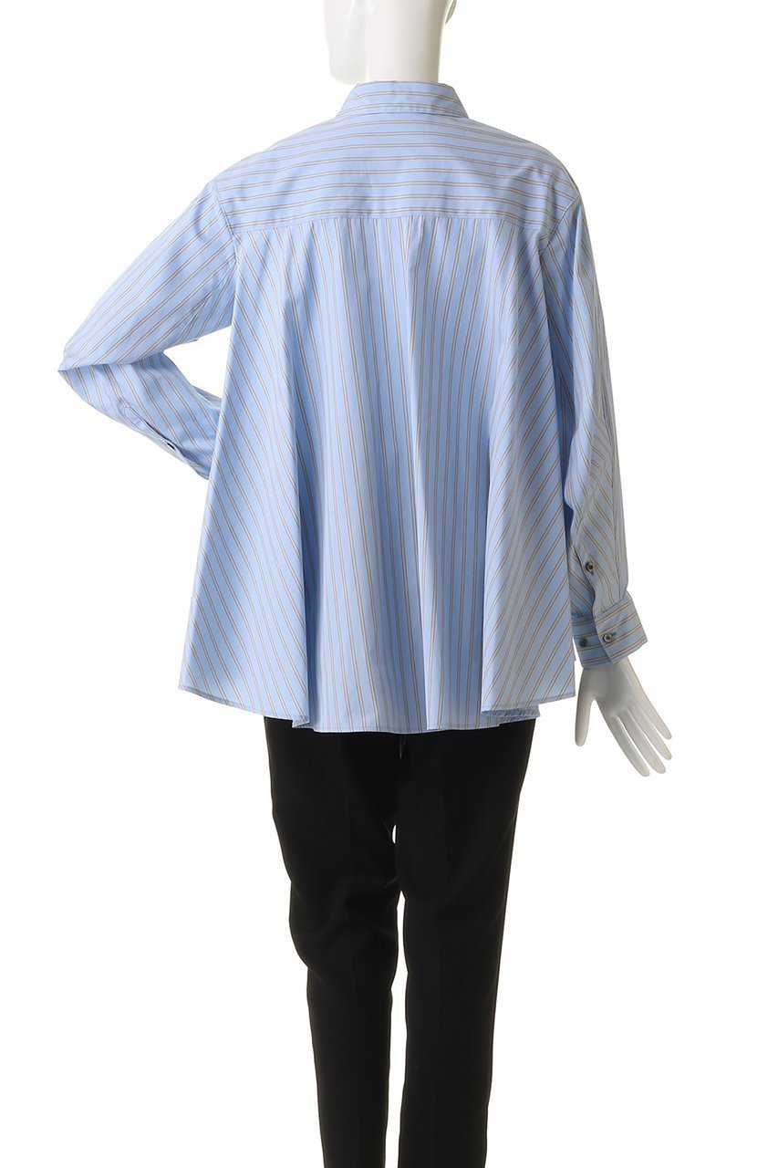 【ランバン オン ブルー/LANVIN en Bleu】のTHOMAS MASONフレアシャツ 人気、トレンドファッション・服の通販 founy(ファニー) 　ファッション　Fashion　レディースファッション　Fashion for Women　トップス・カットソー　Cut & Sew Tops　シャツ・ブラウス・オフィスカジュアル　Elegant Blouses & Button-Ups　アシンメトリー　Asymmetrical Style　スリーブ　Sleeve, Long Sleeve / Short Sleeve　フレア　Flare, Flared　ロング　Long, Long-Length　other-4|ID: prp329100004901715 ipo3291000000036680567