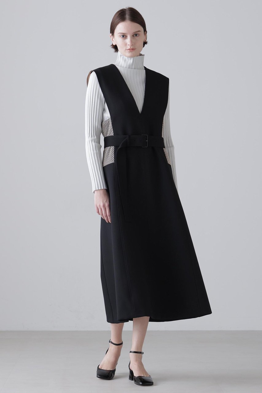 【アドーア/ADORE】のバイカラーボンディングワンピース 人気、トレンドファッション・服の通販 founy(ファニー) 　ファッション　Fashion　レディースファッション　Fashion for Women　ワンピース　Dresses　チュニック　Tunic Tops & Dresses　チュニック　Tunic, Long Top　フォルム　Silhouette, Form　ボンディング　Bonding, Bonded Fabric　メッシュ　Mesh, Net Fabric　ロング　Long, Long-Length　other-2|ID: prp329100004901722 ipo3291000000036711653