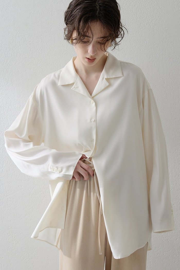 【ウィムガゼット/Whim Gazette】の【THE PAUSE】フィブリルリラックスシャツ インテリア・キッズ・メンズ・レディースファッション・服の通販 founy(ファニー) https://founy.com/ ファッション Fashion レディースファッション Fashion for Women トップス・カットソー Cut & Sew Tops シャツ・ブラウス・オフィスカジュアル Elegant Blouses & Button-Ups とろみ Fluid, Flowy Fabric カフス Cuff Design キュプラ Cupro, Eco Fabric シンプル Simple, Minimal スリーブ Sleeve, Long Sleeve / Short Sleeve リラックス Relax, Relaxed Fit ロング Long, Long-Length ヴィンテージ Vintage Style エレガント 上品 Elegant |ID: prp329100004901734 ipo3291000000036950497