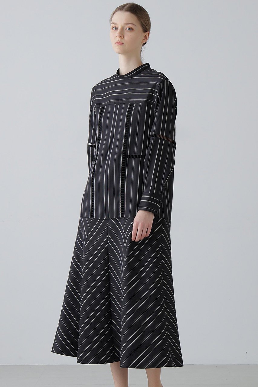 【アドーア/ADORE】のマルチストライプジャガードワンピース 人気、トレンドファッション・服の通販 founy(ファニー) 　ファッション　Fashion　レディースファッション　Fashion for Women　ワンピース　Dresses　チュニック　Tunic Tops & Dresses　ジャカード／ジャガード　Jacquard, Woven Pattern　ストライプ　Stripe, Striped Pattern　チュニック　Tunic, Long Top　ボーダー　Border, Stripe　レース　Lace, Lace Fabric　ロング　Long, Long-Length　エレガント 上品　Elegant　other-3|ID: prp329100004901743 ipo3291000000036680824